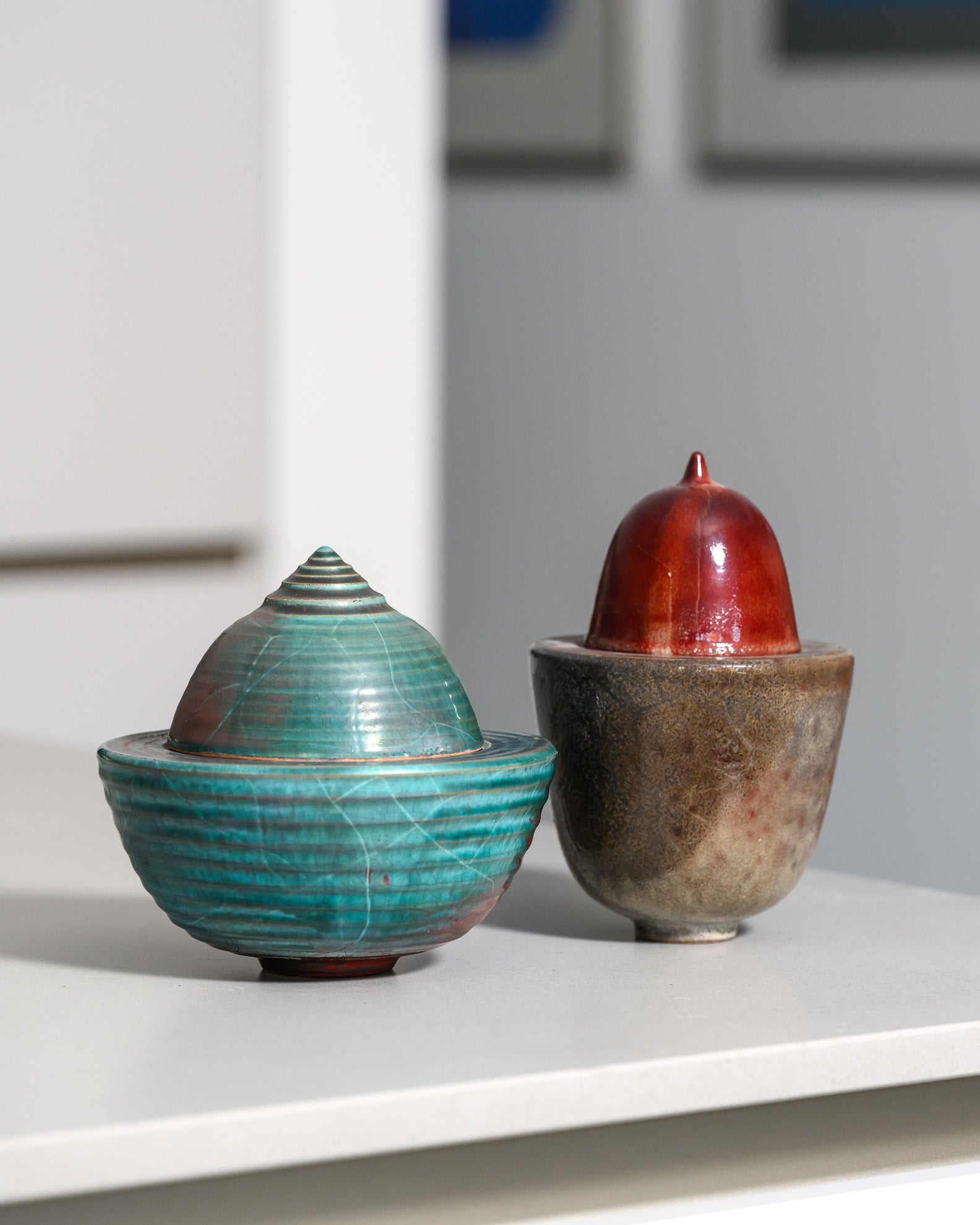Reduction-Fired Stoneware Box Duo – Mario Enke Studio Pottery, 2010