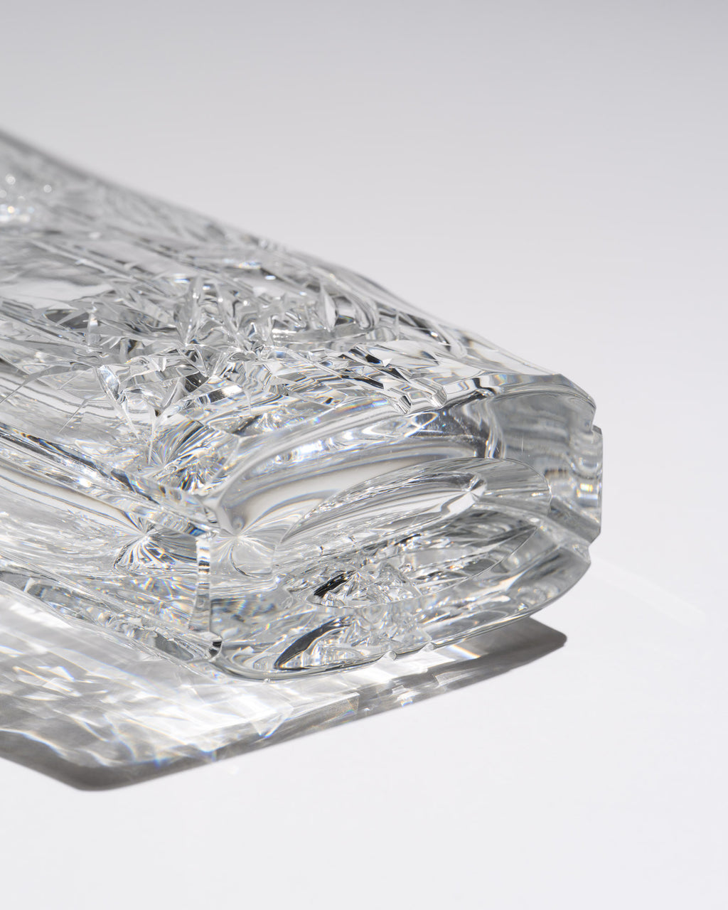 Thistle Cut Crystal Vase – Josef Švarc for Poděbrady / Bohemia Glassworks, 1960s–1970s