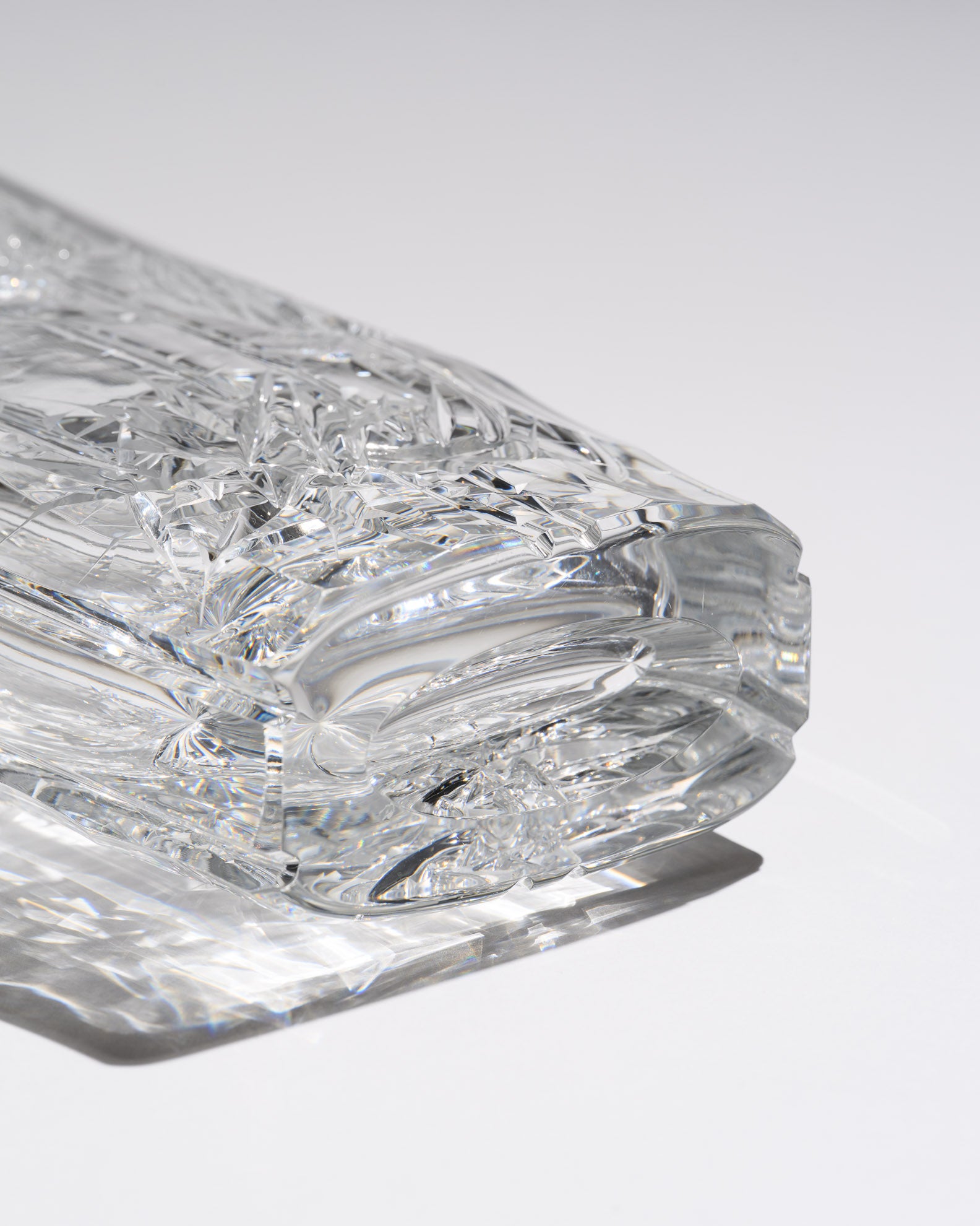 Thistle Cut Crystal Vase – Josef Švarc for Poděbrady / Bohemia Glassworks, 1960s–1970s