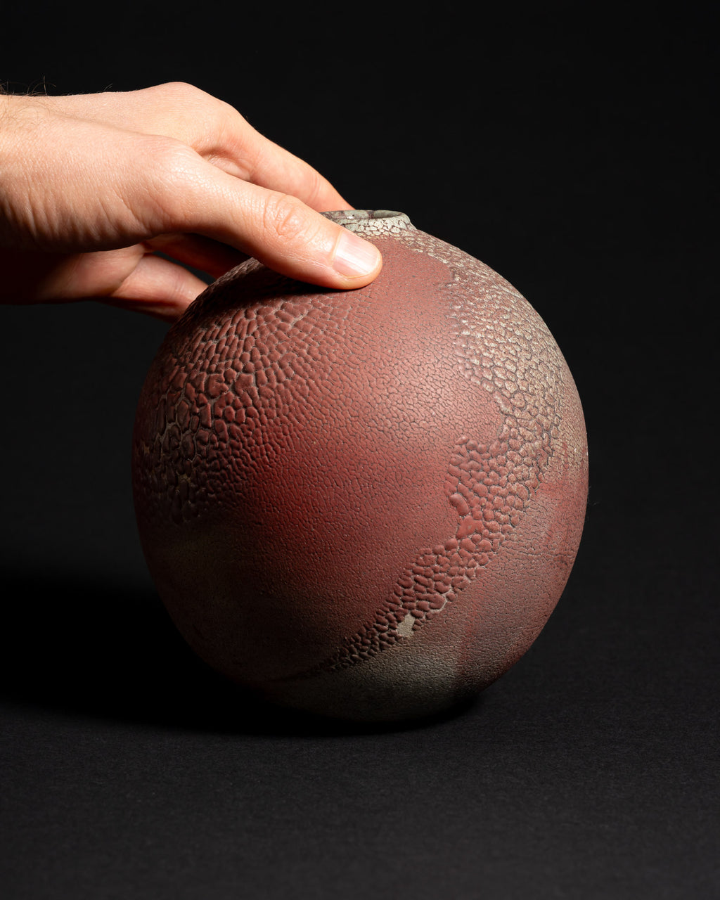 Iron-Red Vase & Lidded Box Set – Mario Enke Studio Pottery, 2010