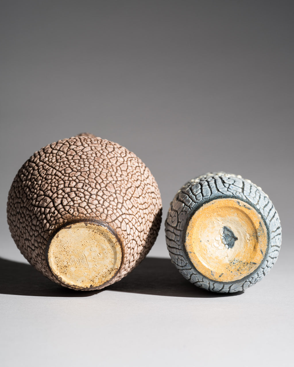 Snakeskin Glaze Ceramic Duo – Albert Kiessling, Mid–Late 20th Century