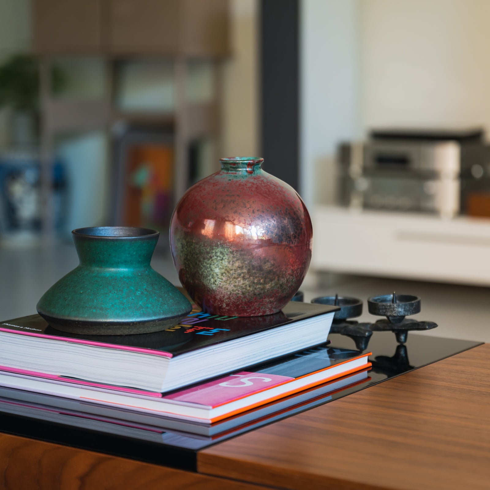 Stoneware Vase Duo “Tsubo & Conic” – Artisans for Independent Studio, Mid-Century Modern