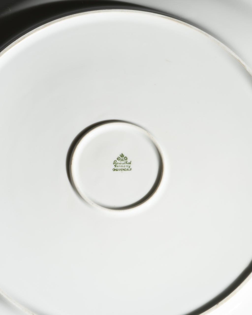Blue Porcelain Plate with Silver Overlay Bird Motif – Rosenthal, 1950s