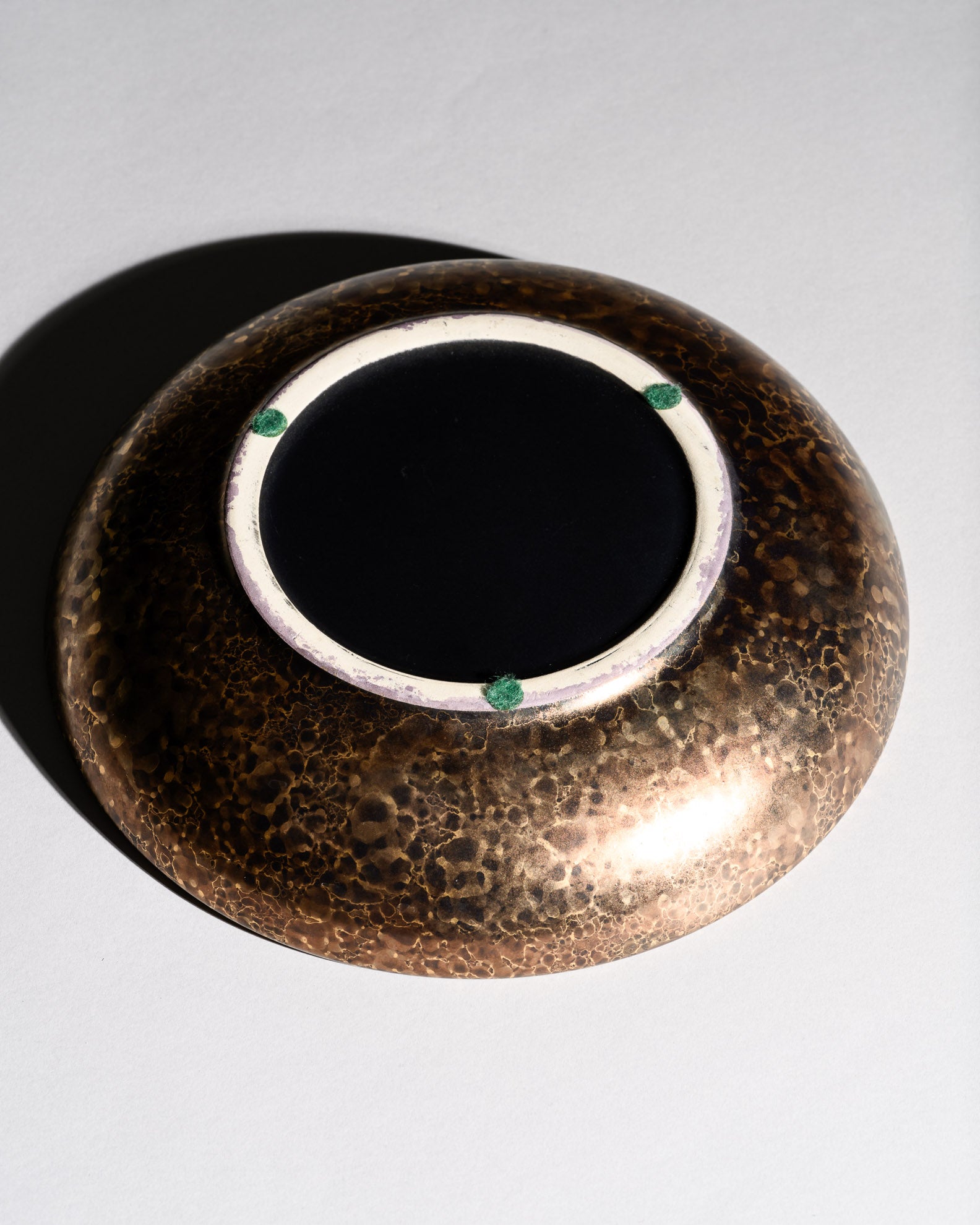 Gold-Brown Hammered Effect Ceramic Bowl – Ceramics, Mid-Century Style