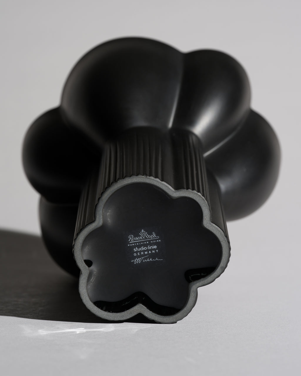 Black & Frosted Glass Vase Duo - Tapio Wirkkala for Rosenthal, 1970s