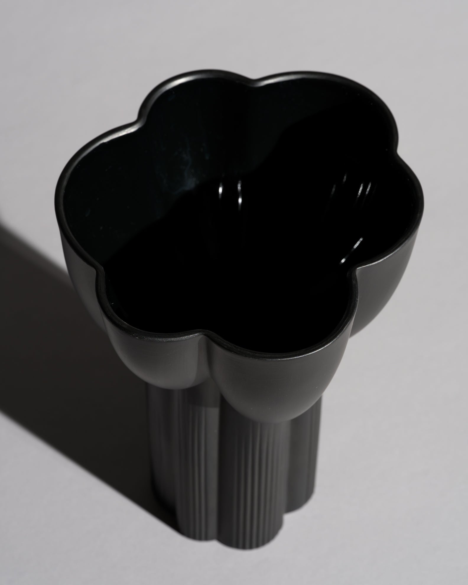 Black & Frosted Glass Vase Duo - Tapio Wirkkala for Rosenthal, 1970s