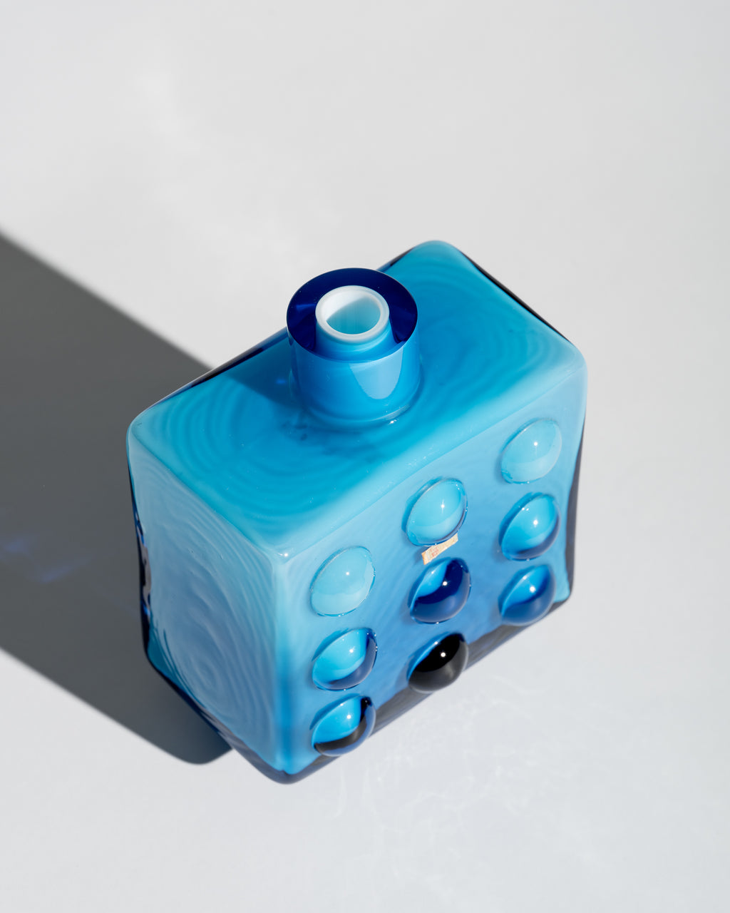 Bubble Pop Art Blue Cased Glass Vase Duo - Friedrich Kristall, 1970s
