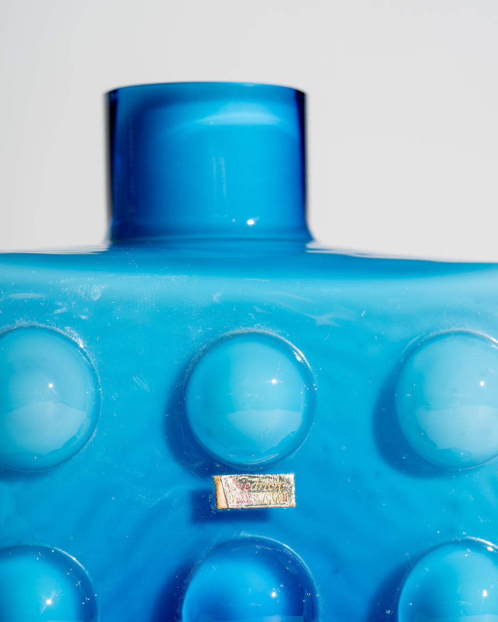 Bubble Pop Art Blue Cased Glass Vase Duo - Friedrich Kristall, 1970s