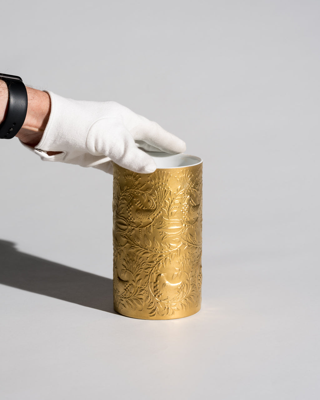 Zauberflöte Gold Porcelain Vase – Bjørn Wiinblad for Rosenthal, 1992
