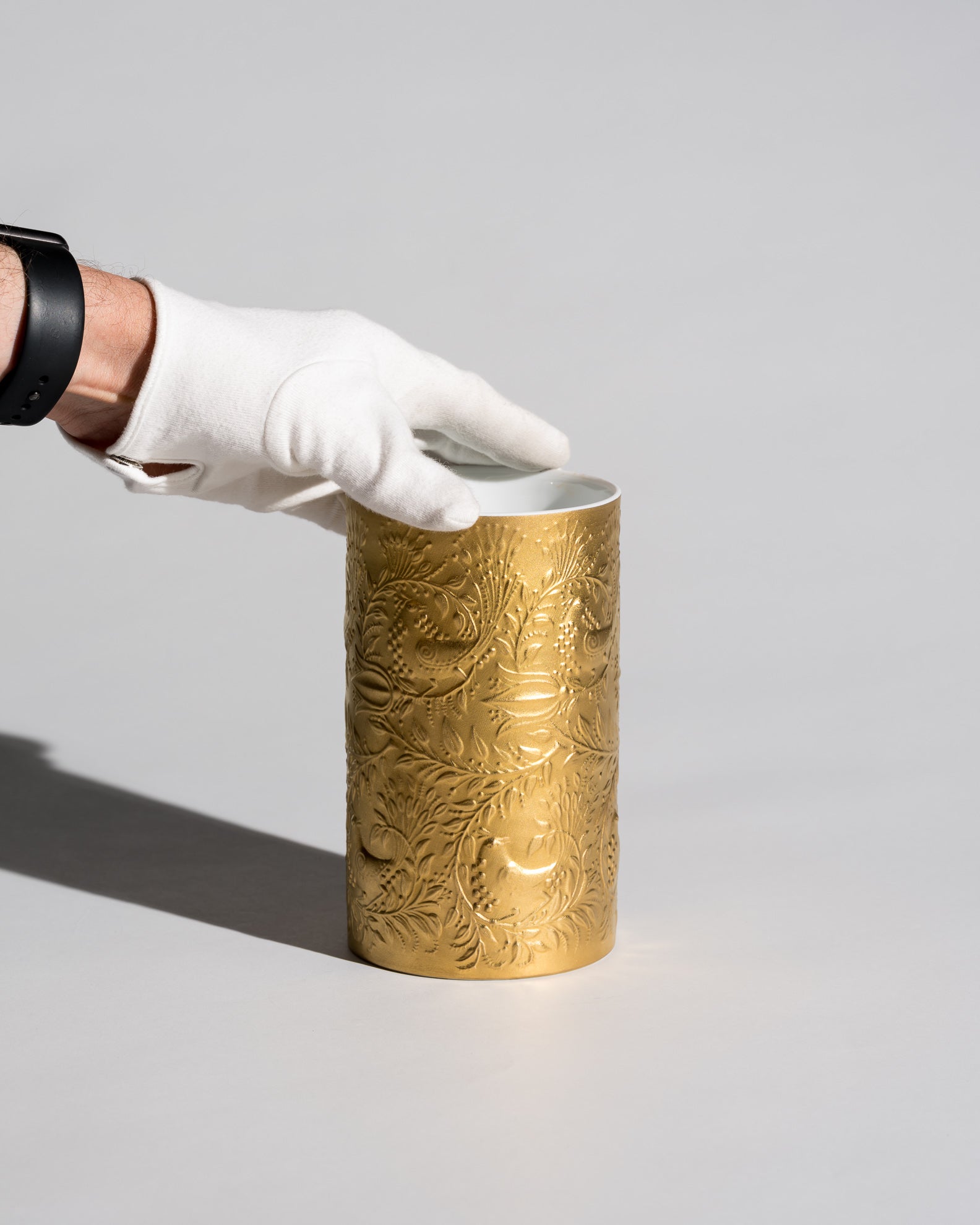 Zauberflöte Gold Porcelain Vase – Bjørn Wiinblad for Rosenthal, 1992