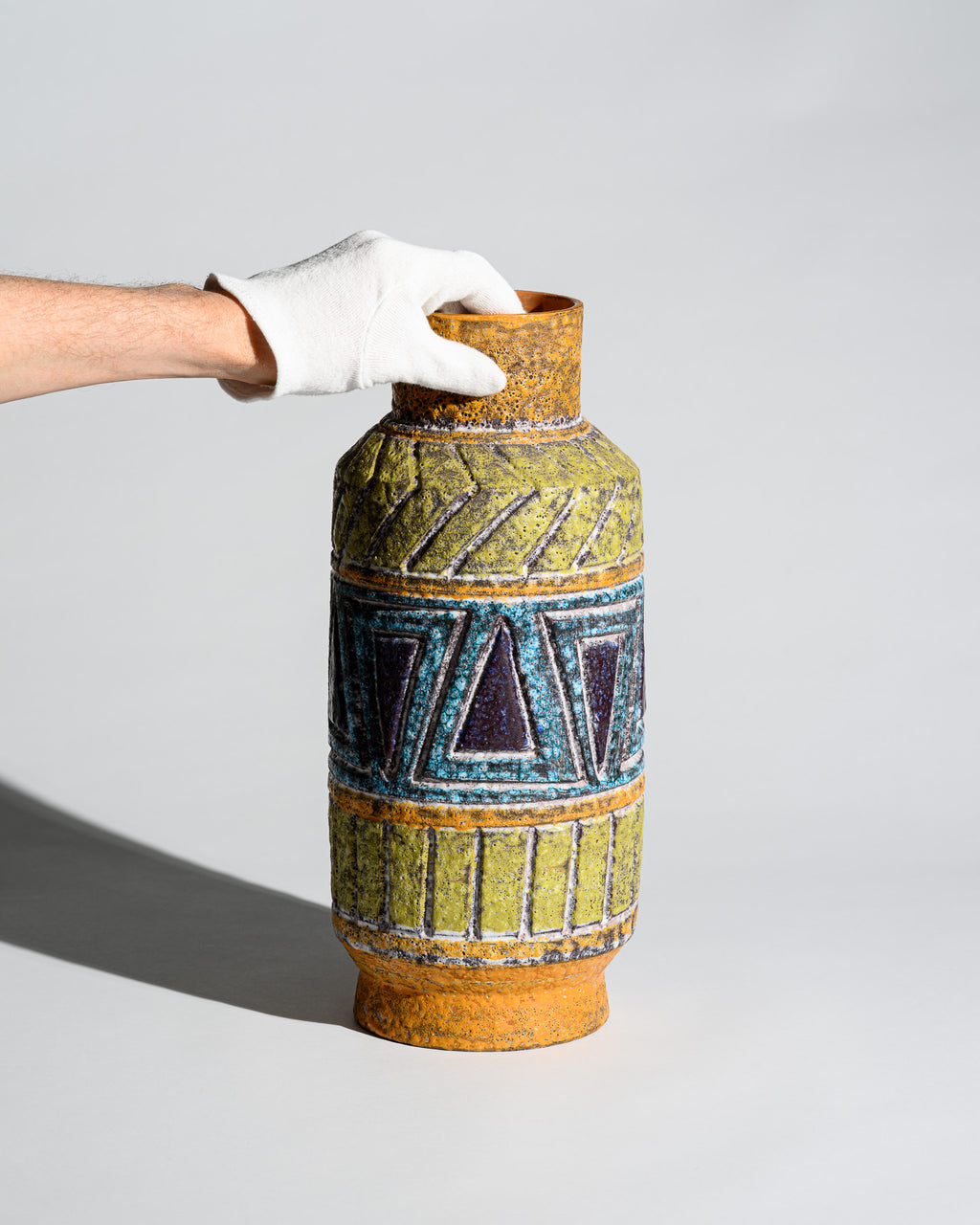 Alla Moda Geometric Floor Vase – Attributed to Fratelli Fanciullacci, 1960s–1970s