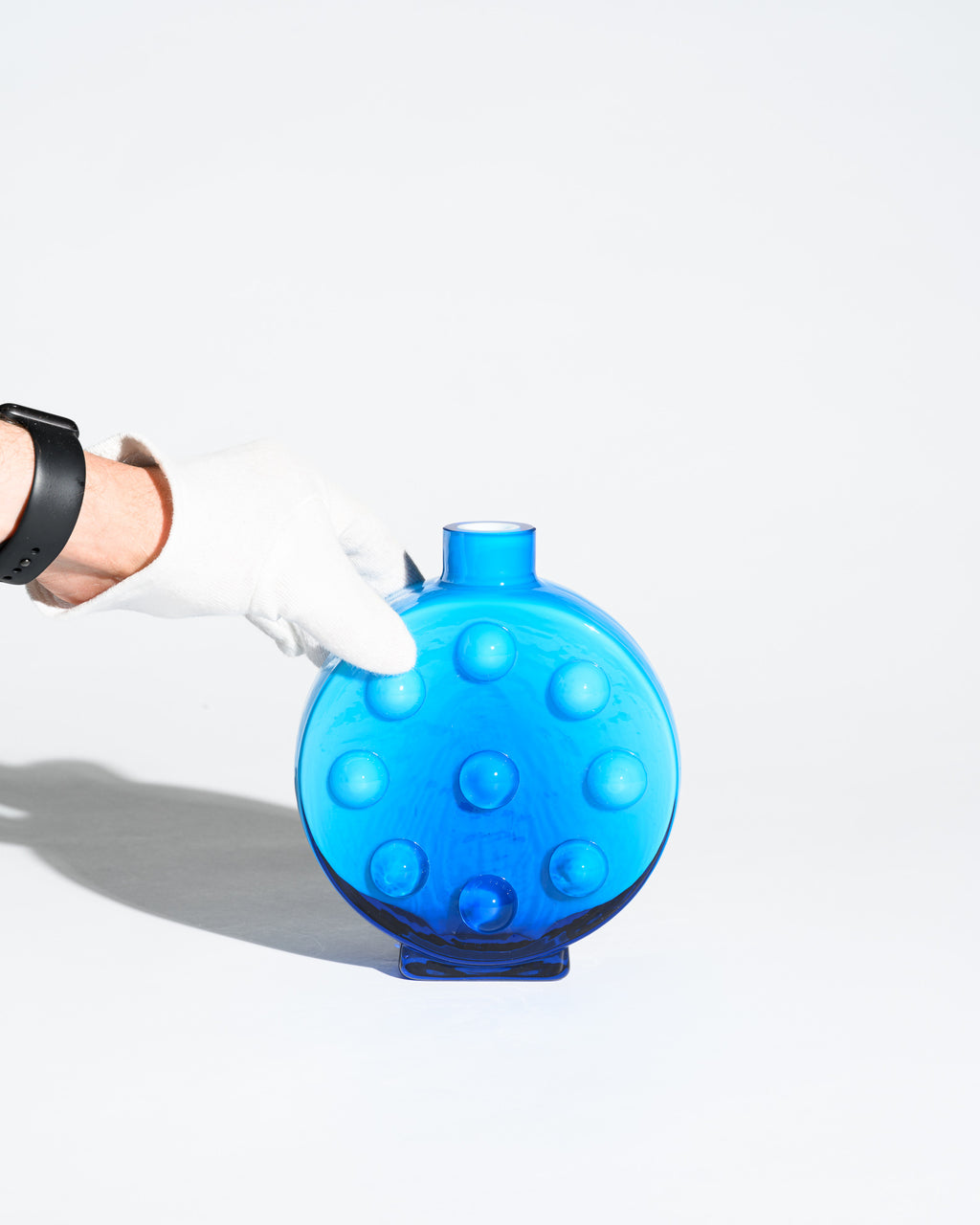 Bubble Pop Art Blue Cased Glass Vase Duo - Friedrich Kristall, 1970s