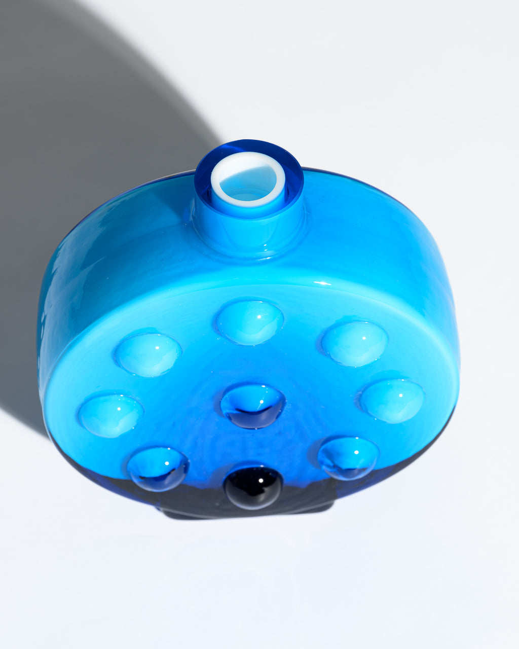 Bubble Pop Art Blue Cased Glass Vase Duo - Friedrich Kristall, 1970s