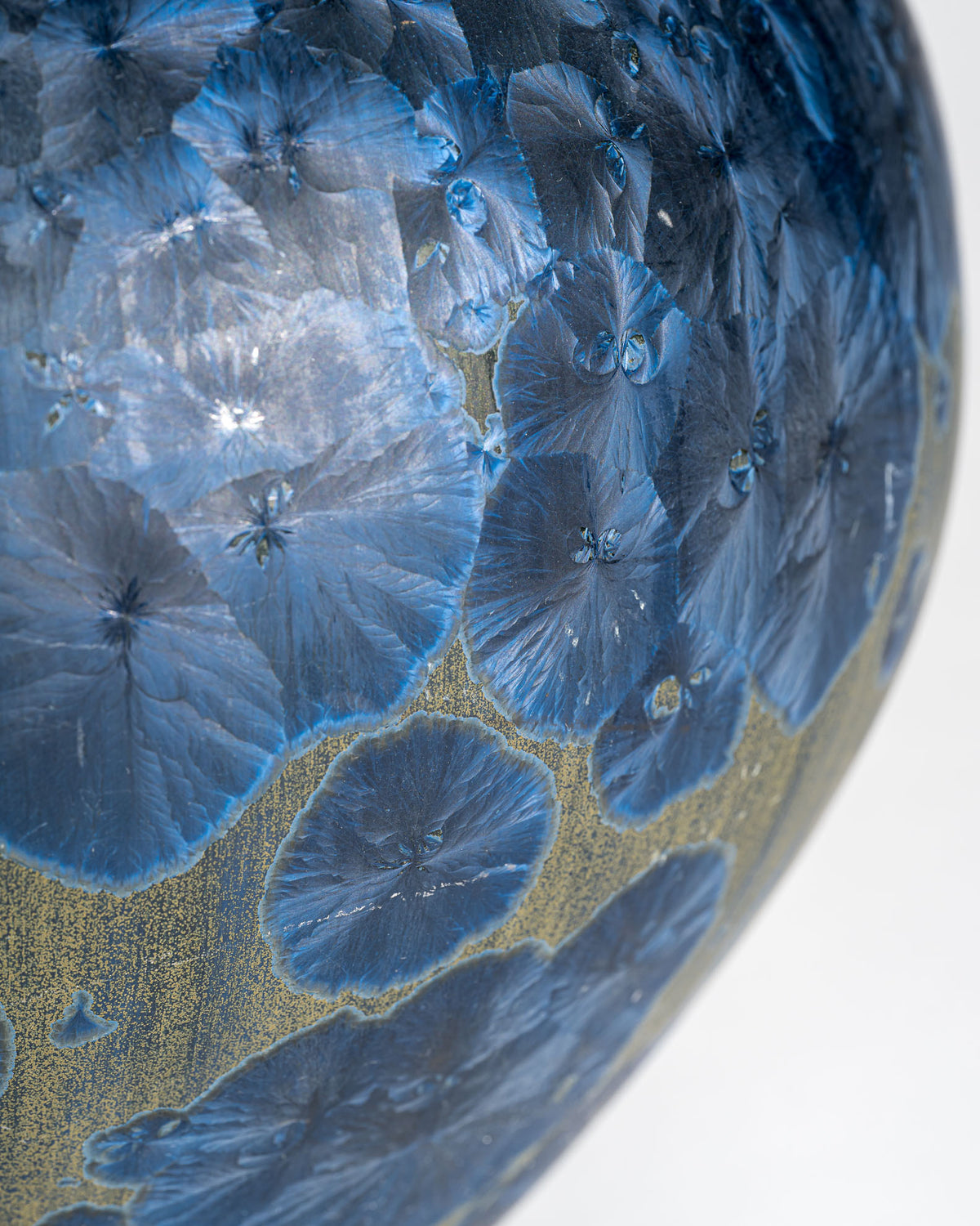 Crystalline Blue Studio Ceramic Vase – Albert Kießling Werkstätte, Germany, 1990s