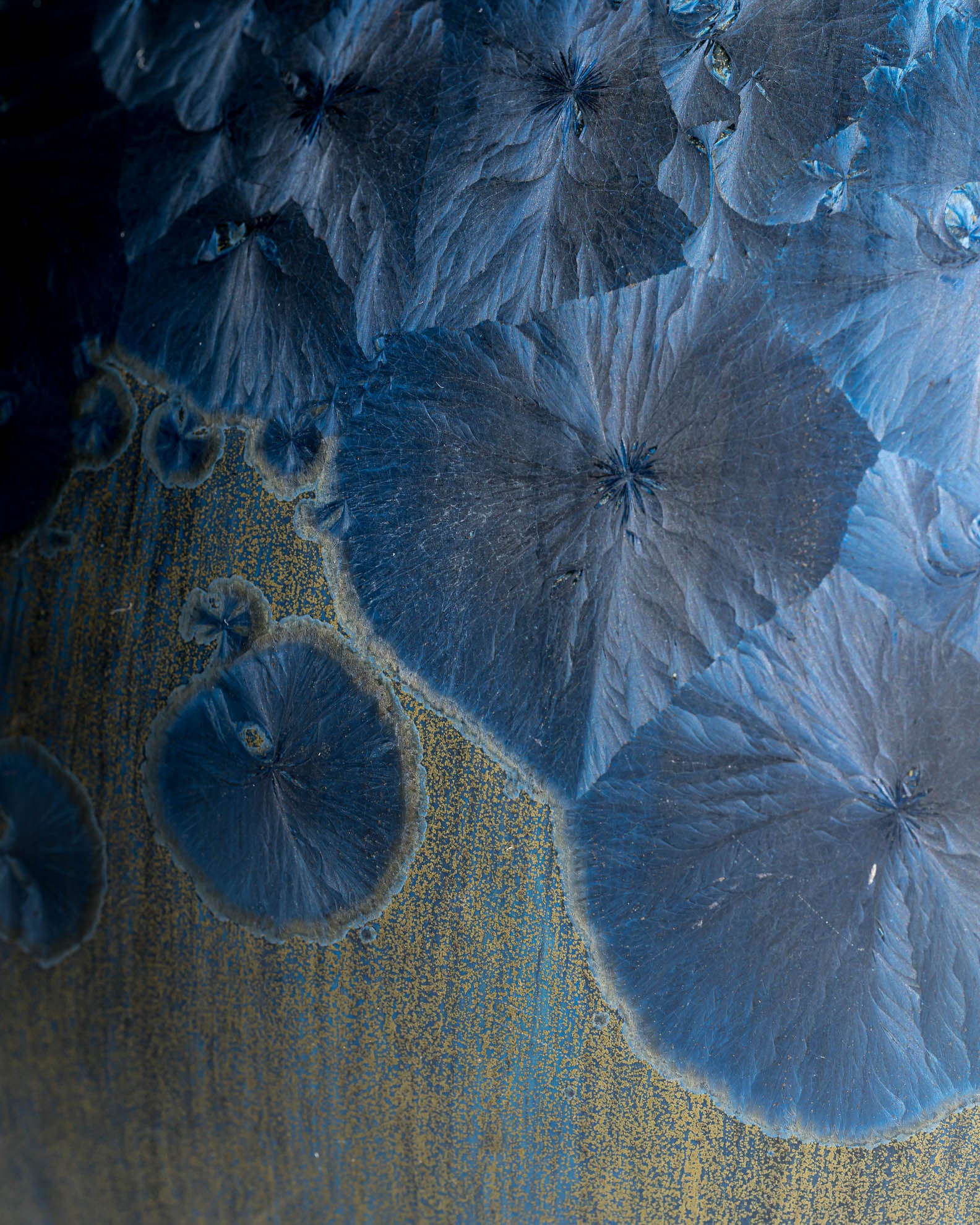 Crystalline Blue Studio Ceramic Vase – Albert Kießling Werkstätte, Germany, 1990s
