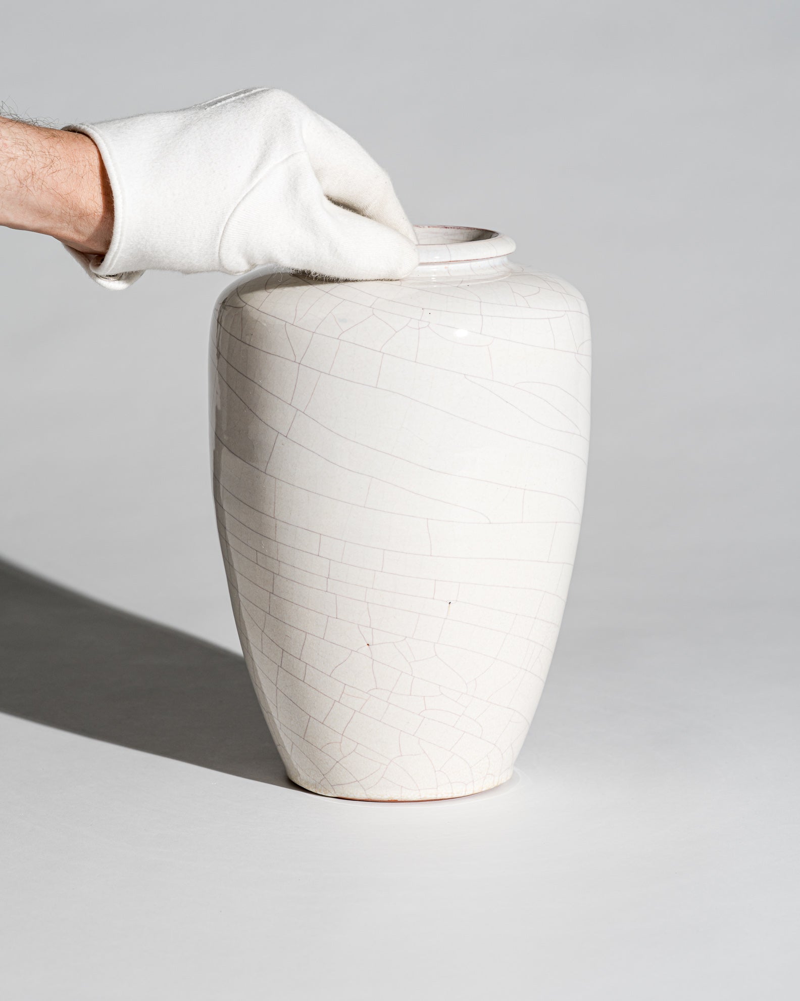 Crackle Glaze Studio Ceramic Vase – Richard Bampi, Germany, 1945–1955