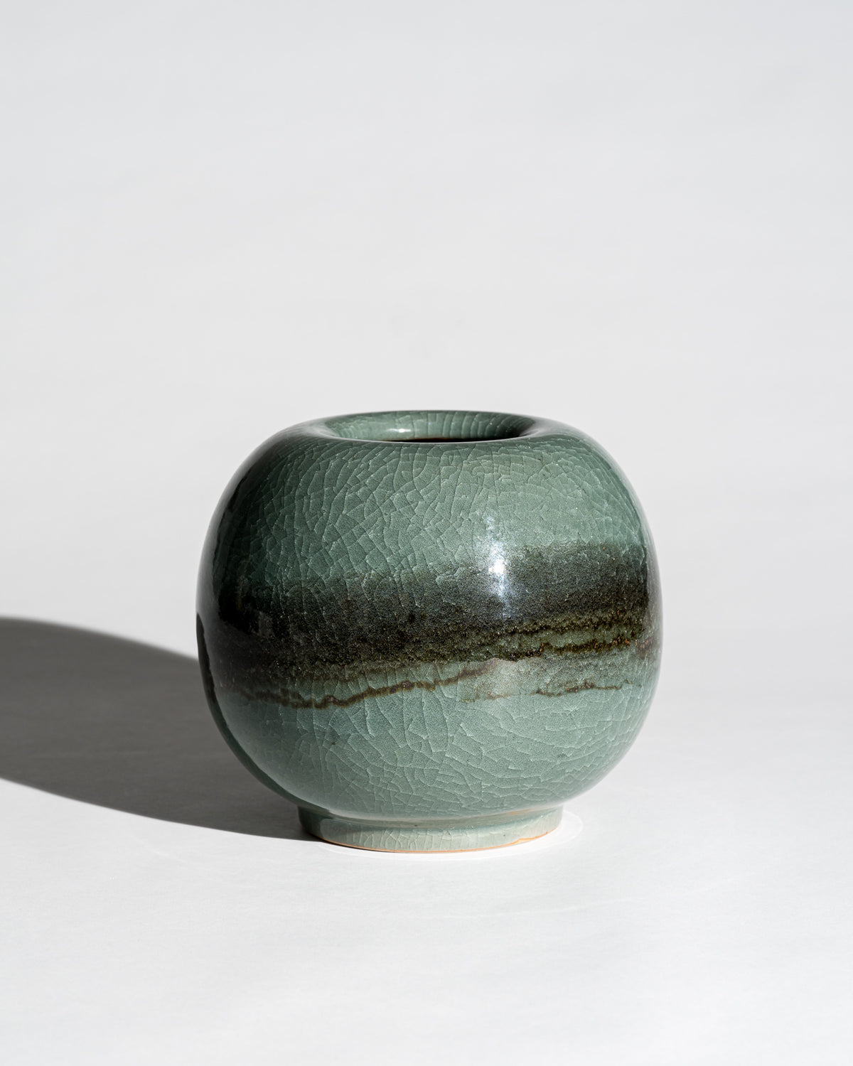 Celadon Crackle Glaze Studio Ceramic Vase – Horst Kerstan, Germany, 1987