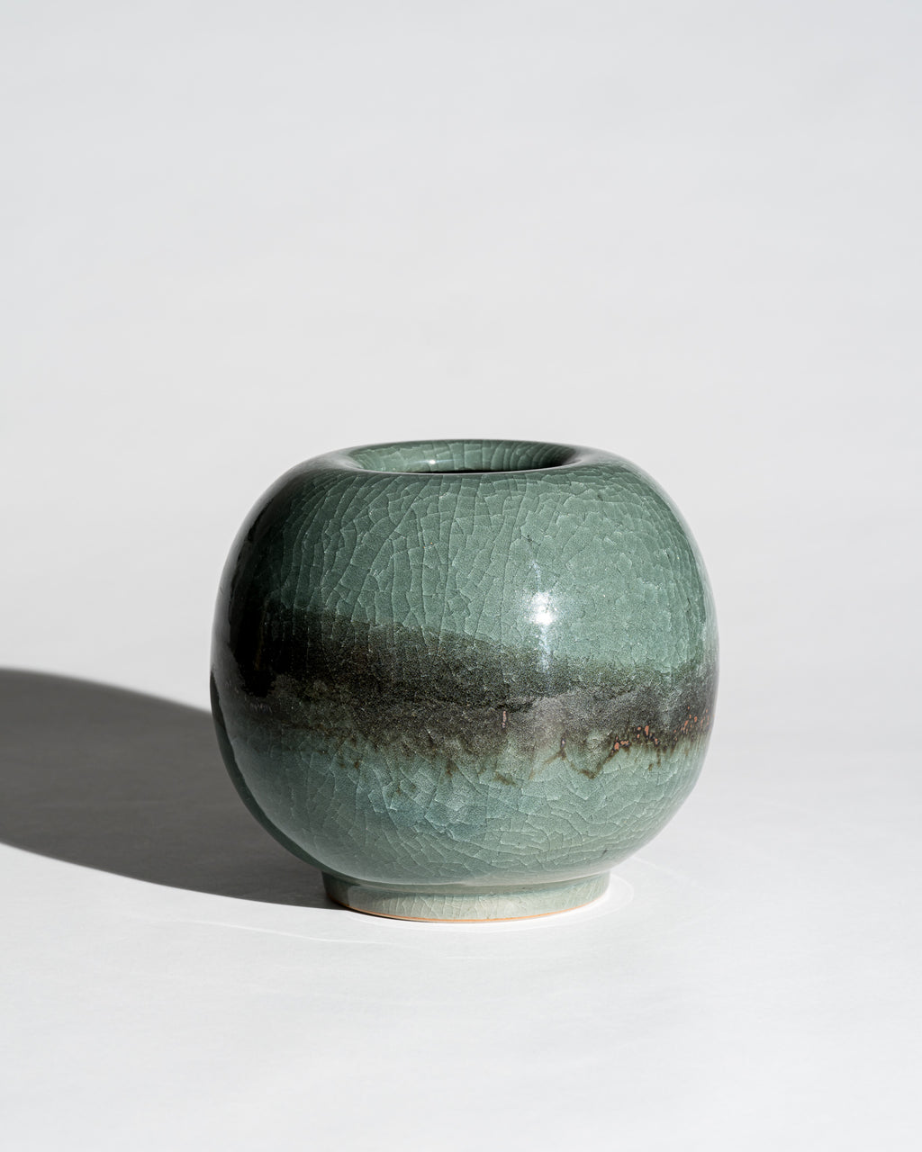 Celadon Crackle Glaze Studio Ceramic Vase – Horst Kerstan, Germany, 1987