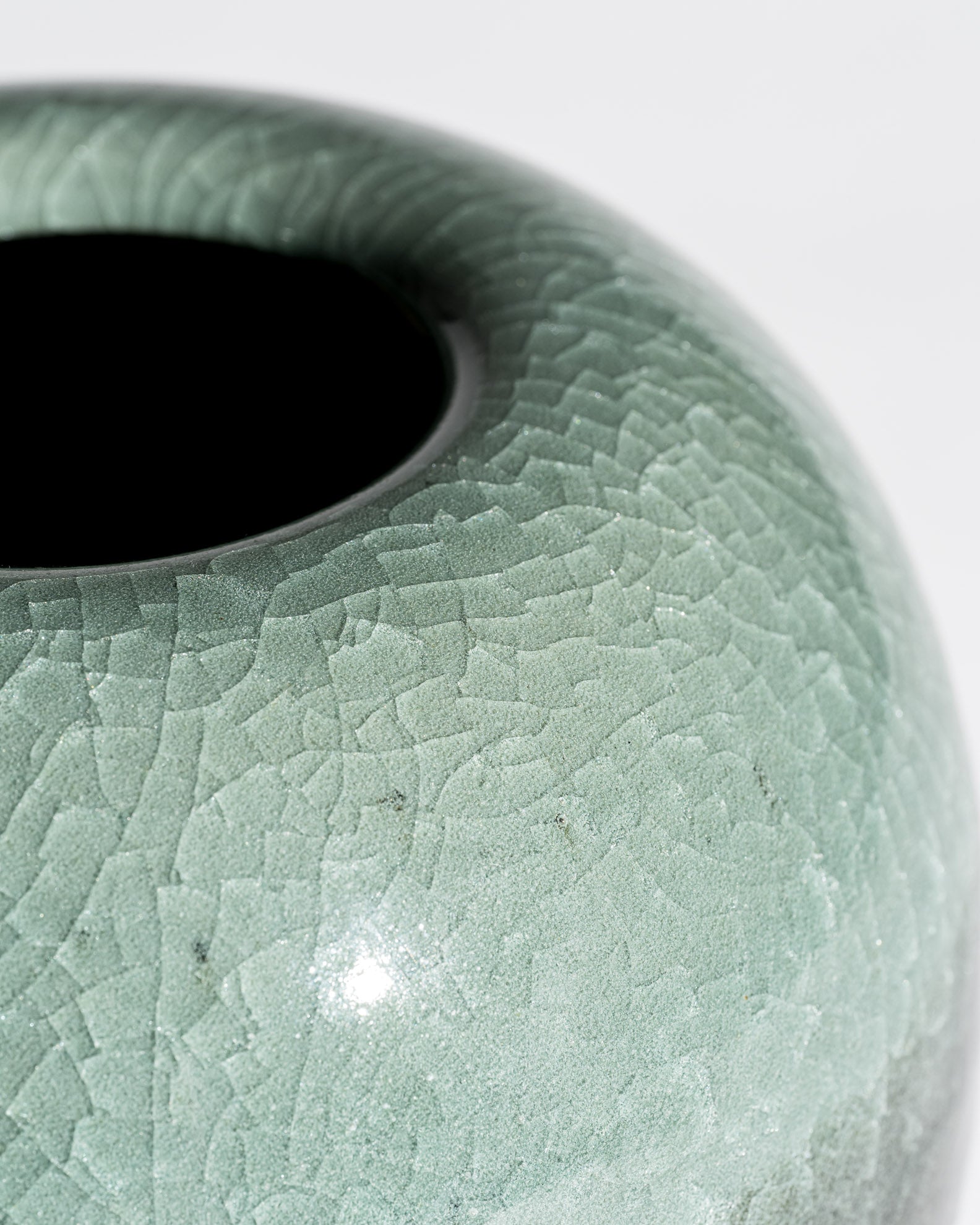 Celadon Crackle Glaze Studio Ceramic Vase – Horst Kerstan, Germany, 1987