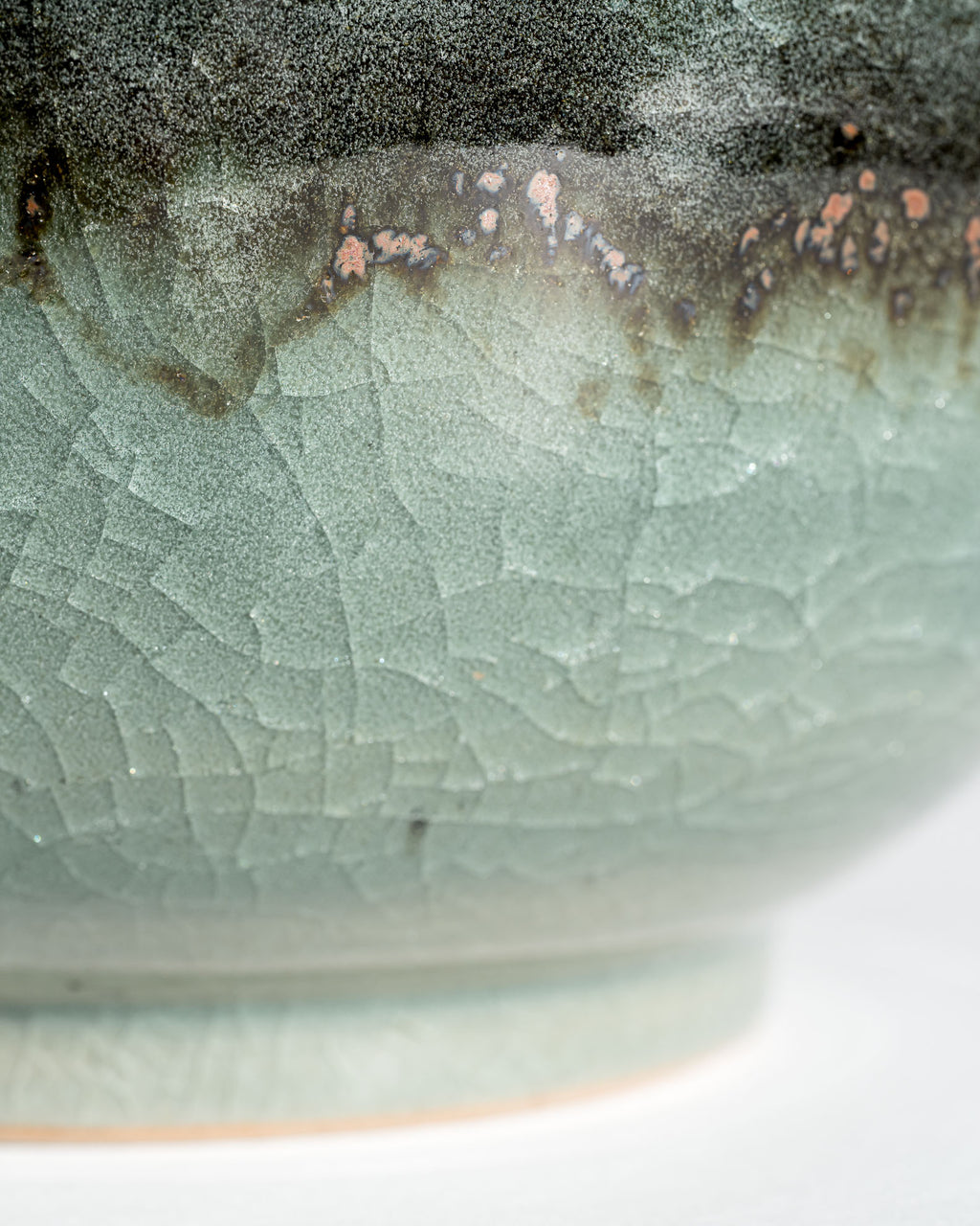 Celadon Crackle Glaze Studio Ceramic Vase – Horst Kerstan, Germany, 1987