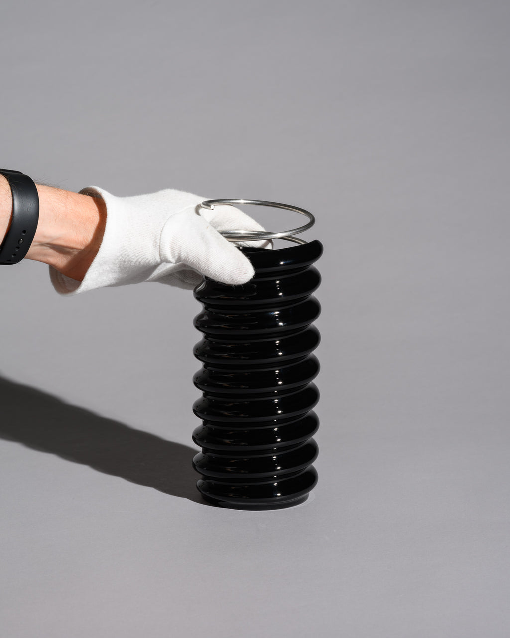 “Ringoletto” Black & White Porcelain Vase Duo – Ron Arad for Rosenthal, 1990s