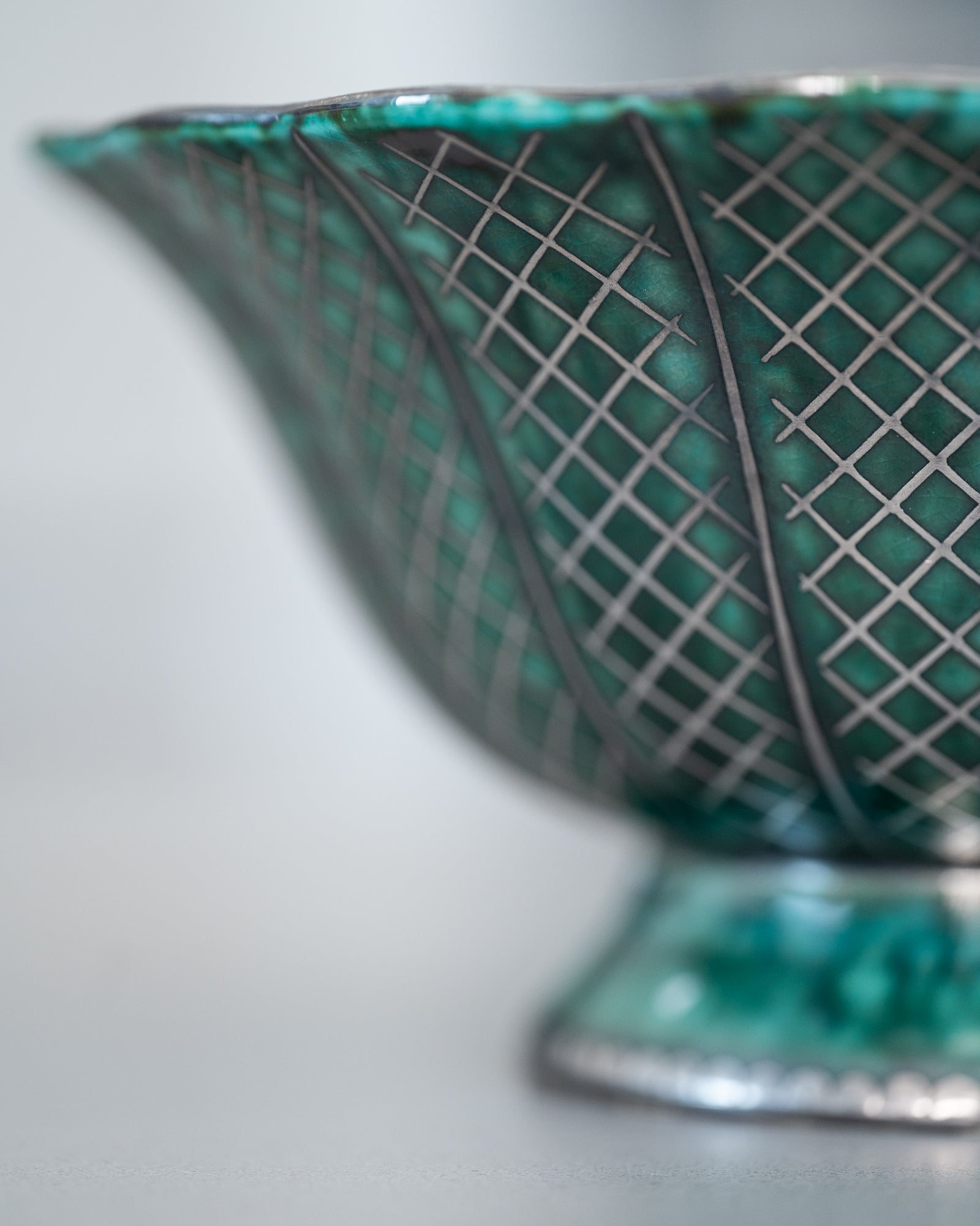 Argenta Silver-Decorated Footed Bowl – Wilhelm Kage for Gustavsberg, 1949