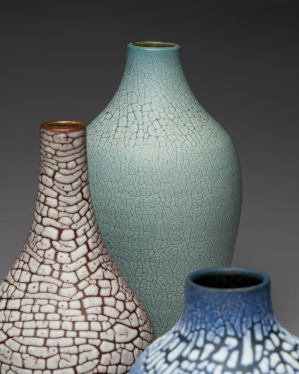 Ceramic Vases Trio – Albert Kiessling Studio Ceramics, mid-20th century