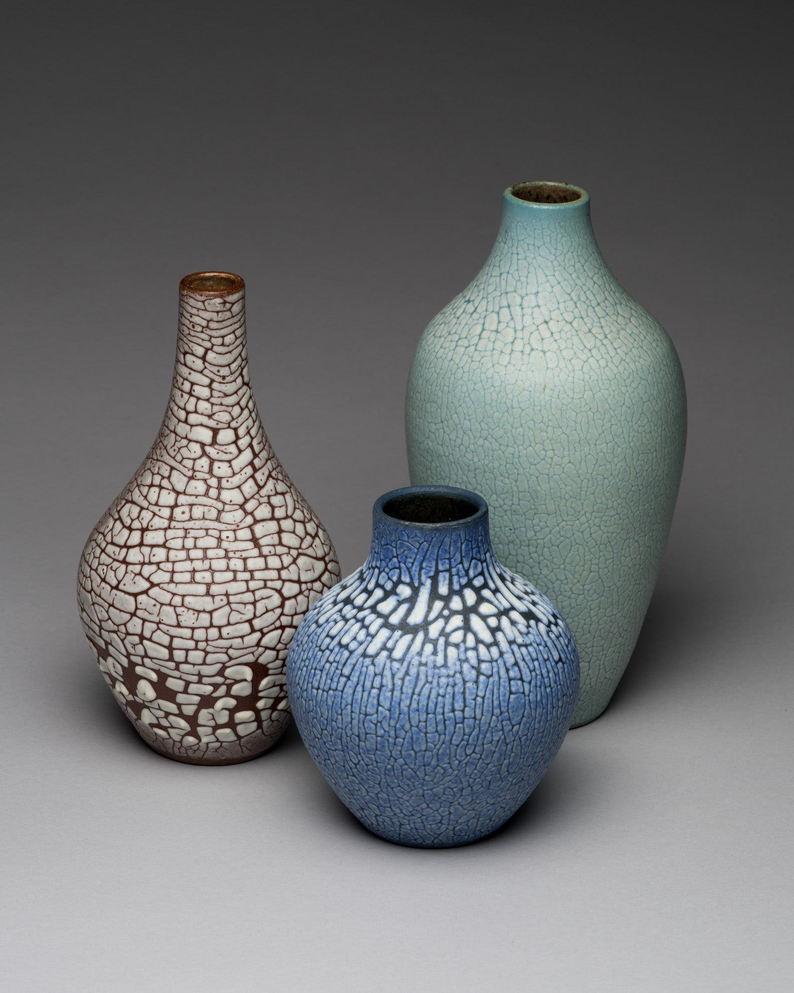 Ceramic Vases Trio – Albert Kiessling Studio Ceramics, mid-20th century