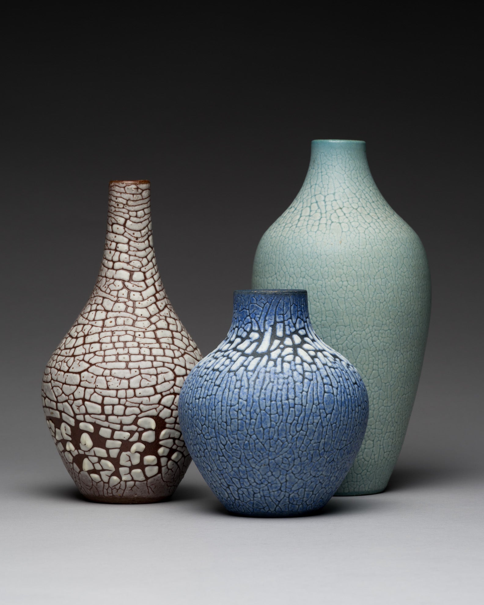 Ceramic Vases Trio – Albert Kiessling Studio Ceramics, mid-20th century