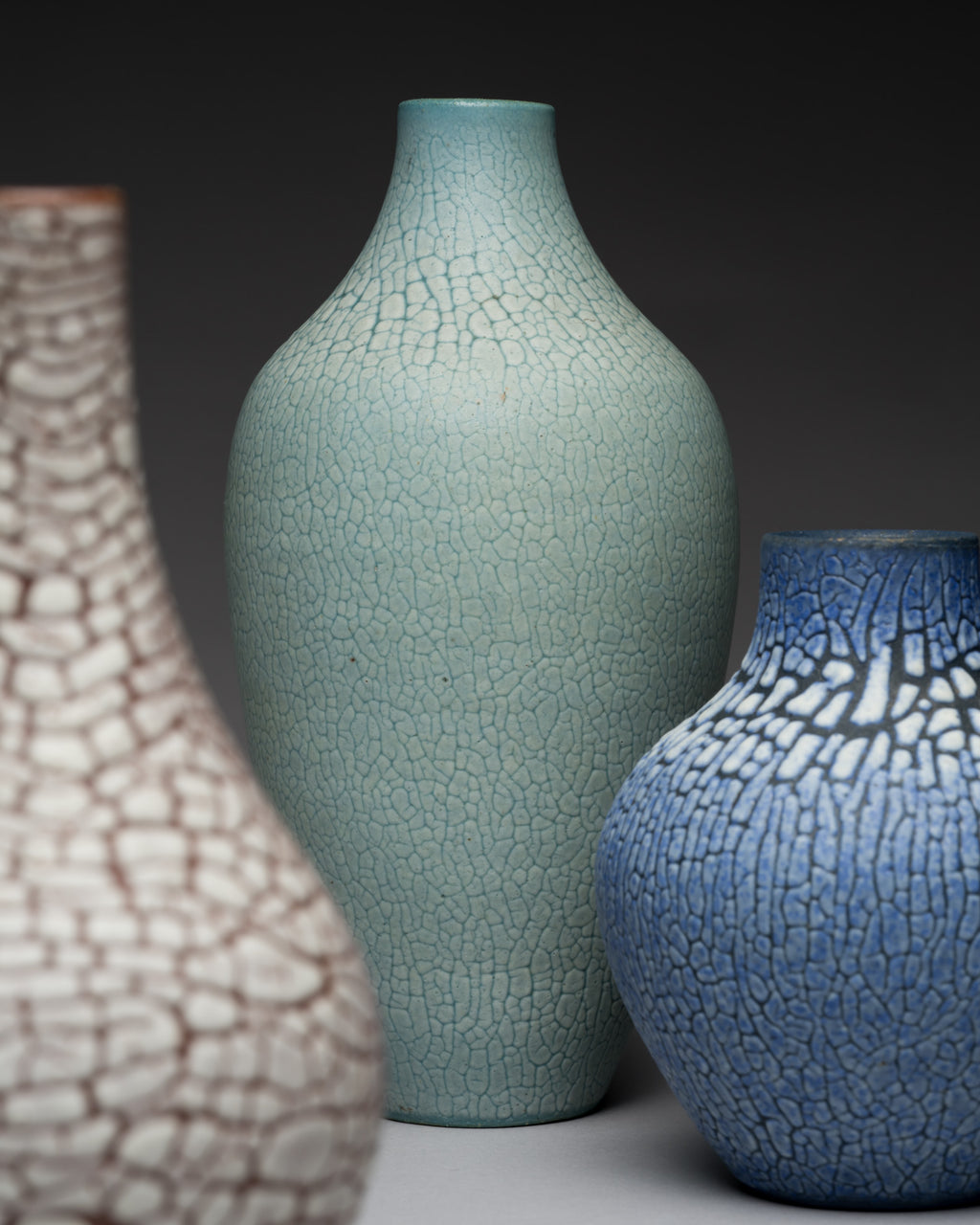 Ceramic Vases Trio – Albert Kiessling Studio Ceramics, mid-20th century