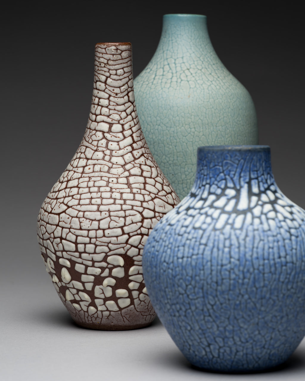 Ceramic Vases Trio – Albert Kiessling Studio Ceramics, mid-20th century