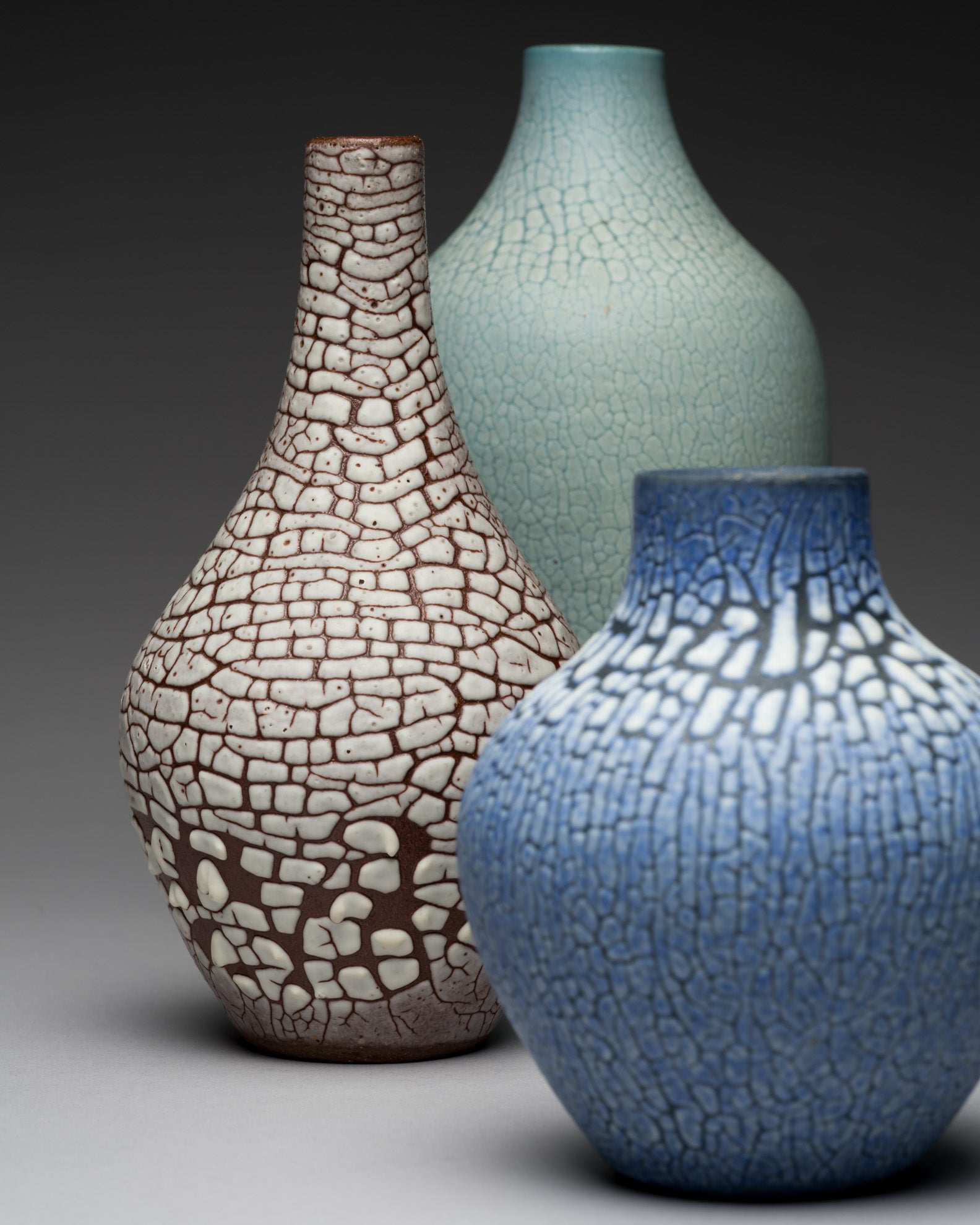 Ceramic Vases Trio – Albert Kiessling Studio Ceramics, mid-20th century