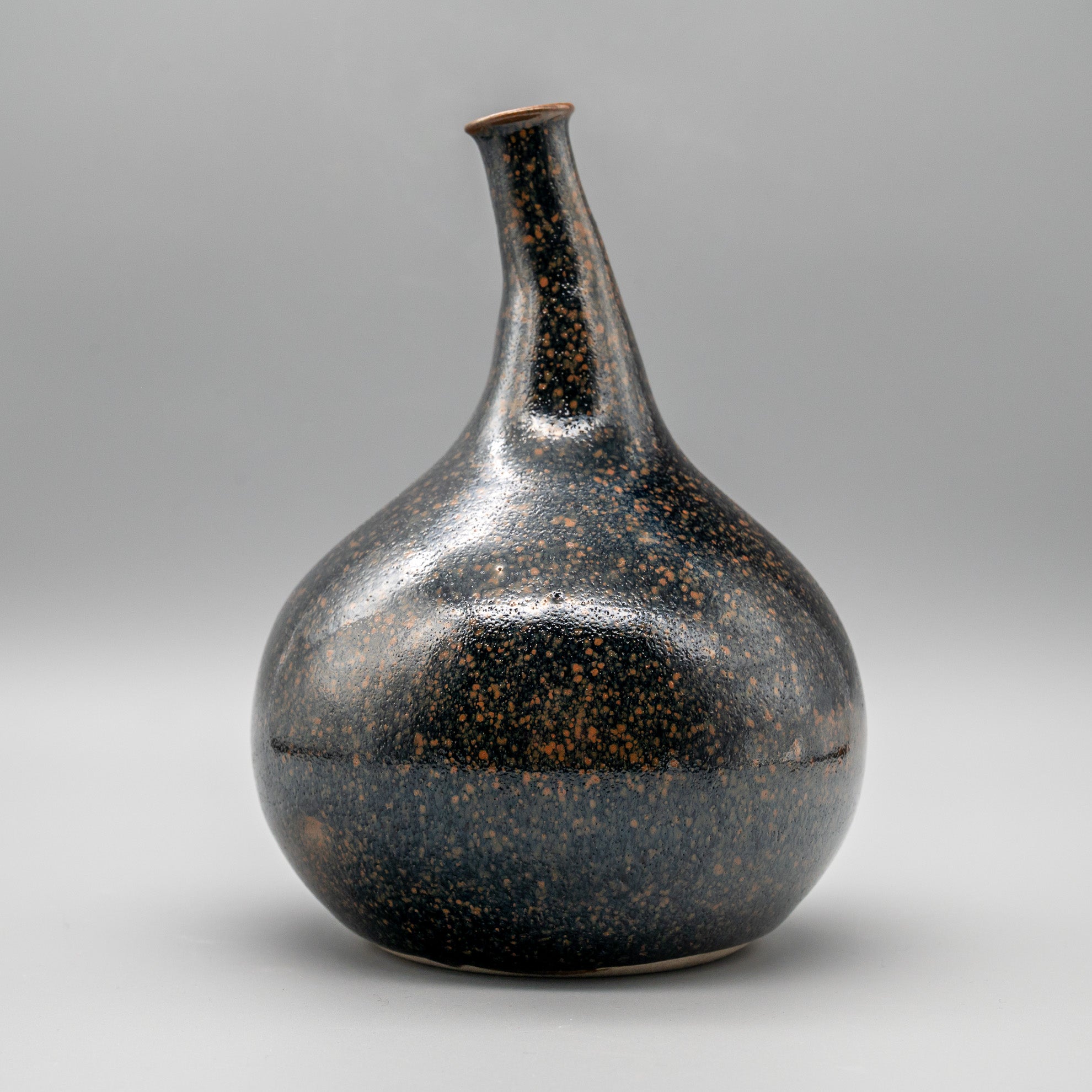 Tenmoku Glazed Kyō-yaki Vase – Attributed to Miura Chikken, Japan, mid-20th century