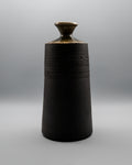 Matte Black Shigaraki Bottle Vase – Atsushi Yuba, Japan, 1980s