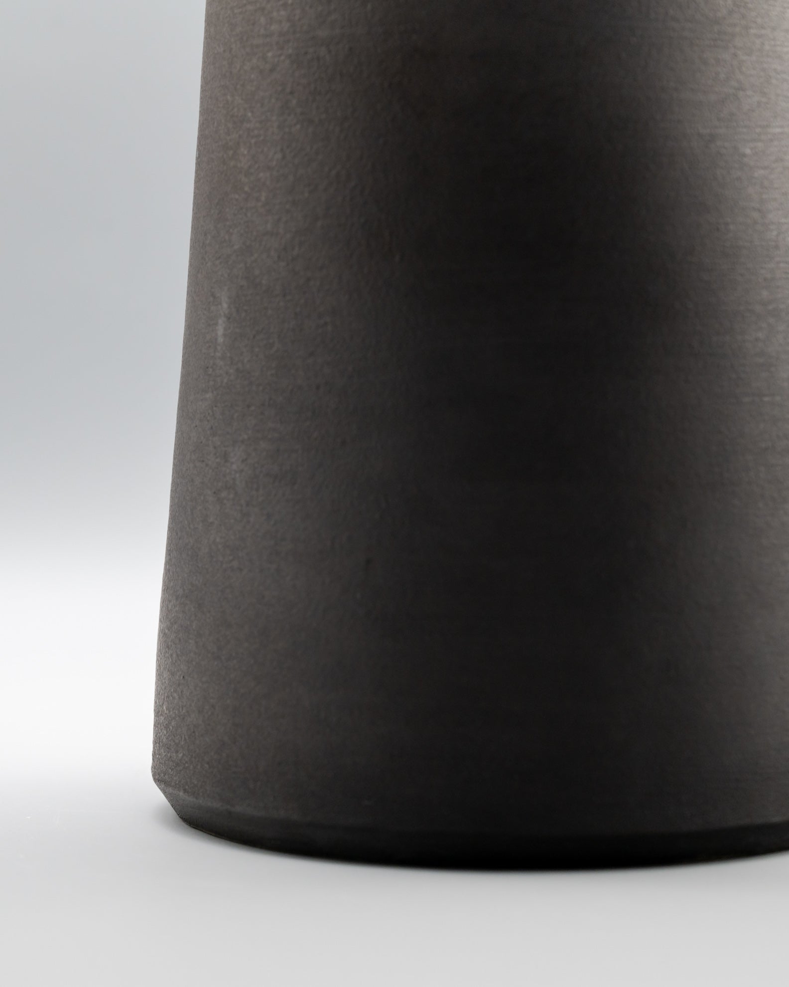 Matte Black Shigaraki Bottle Vase – Atsushi Yuba, Japan, 1980s