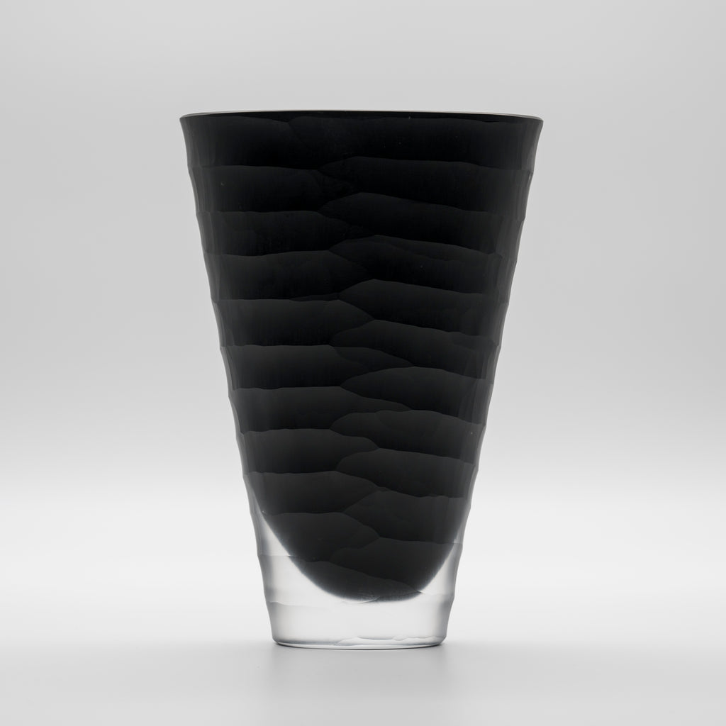 Black Glass “Easy” Vase – Hutschenreuther, late 20th century