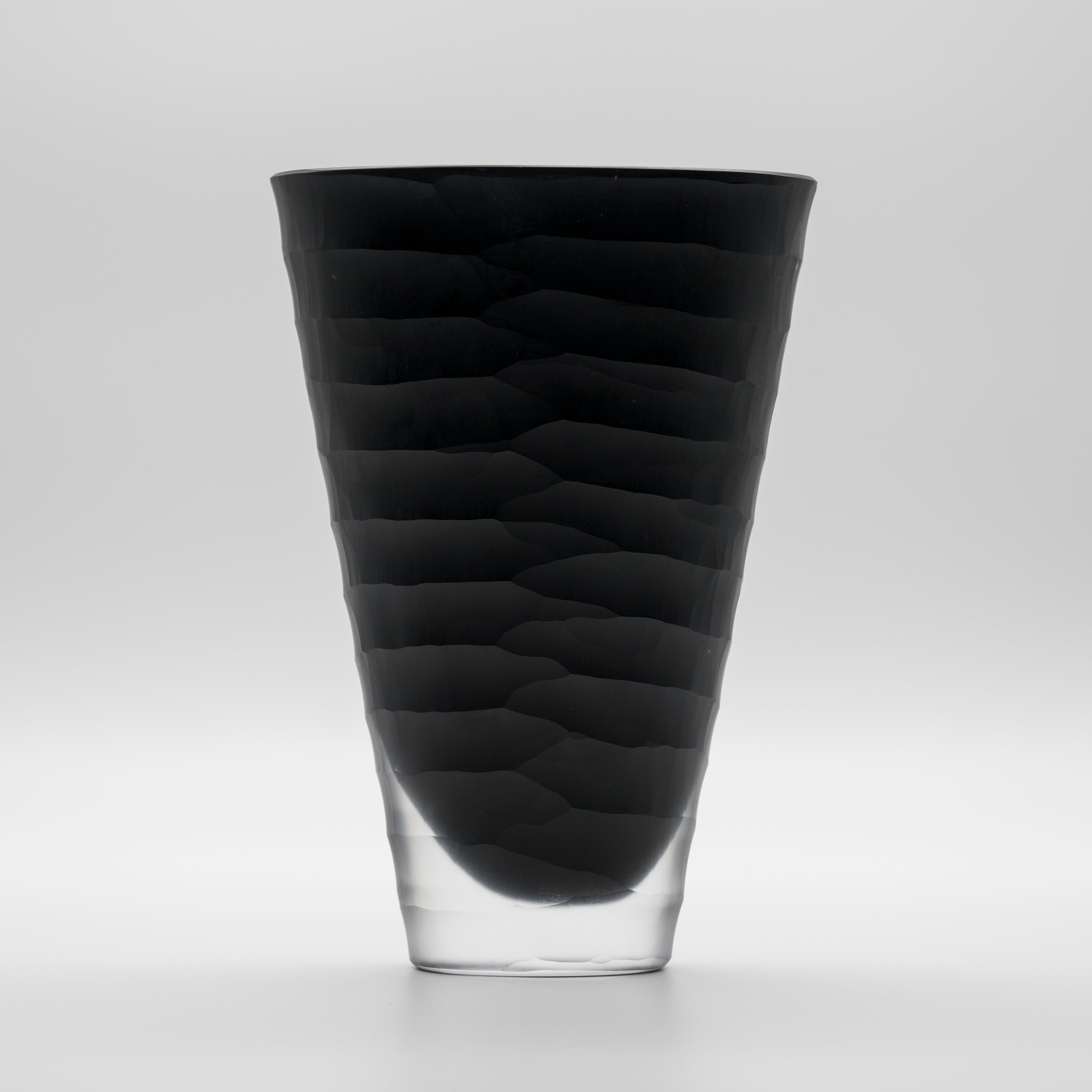 Black Glass “Easy” Vase – Hutschenreuther, late 20th century