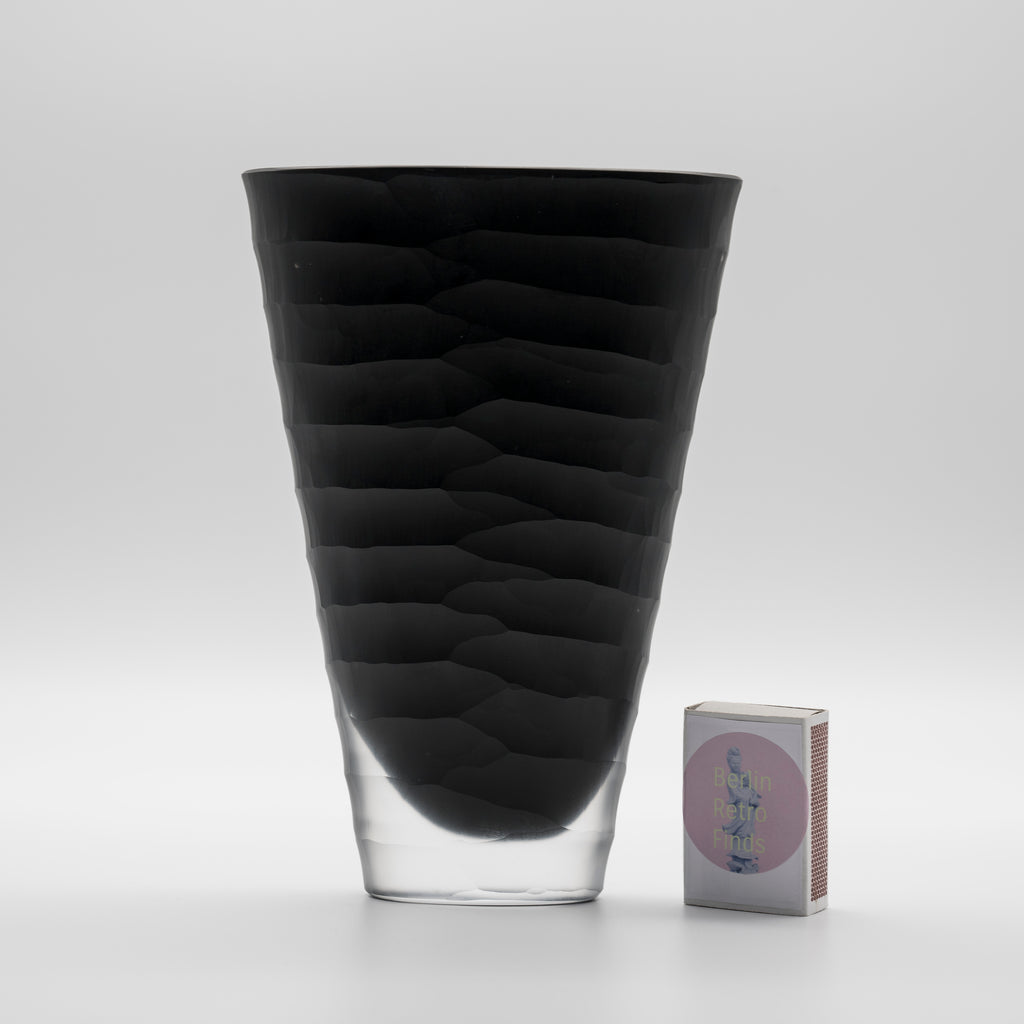 Black Glass “Easy” Vase – Hutschenreuther, late 20th century
