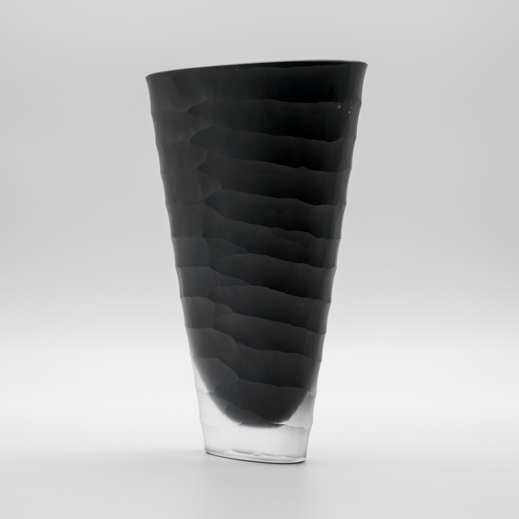 Black Glass “Easy” Vase – Hutschenreuther, late 20th century