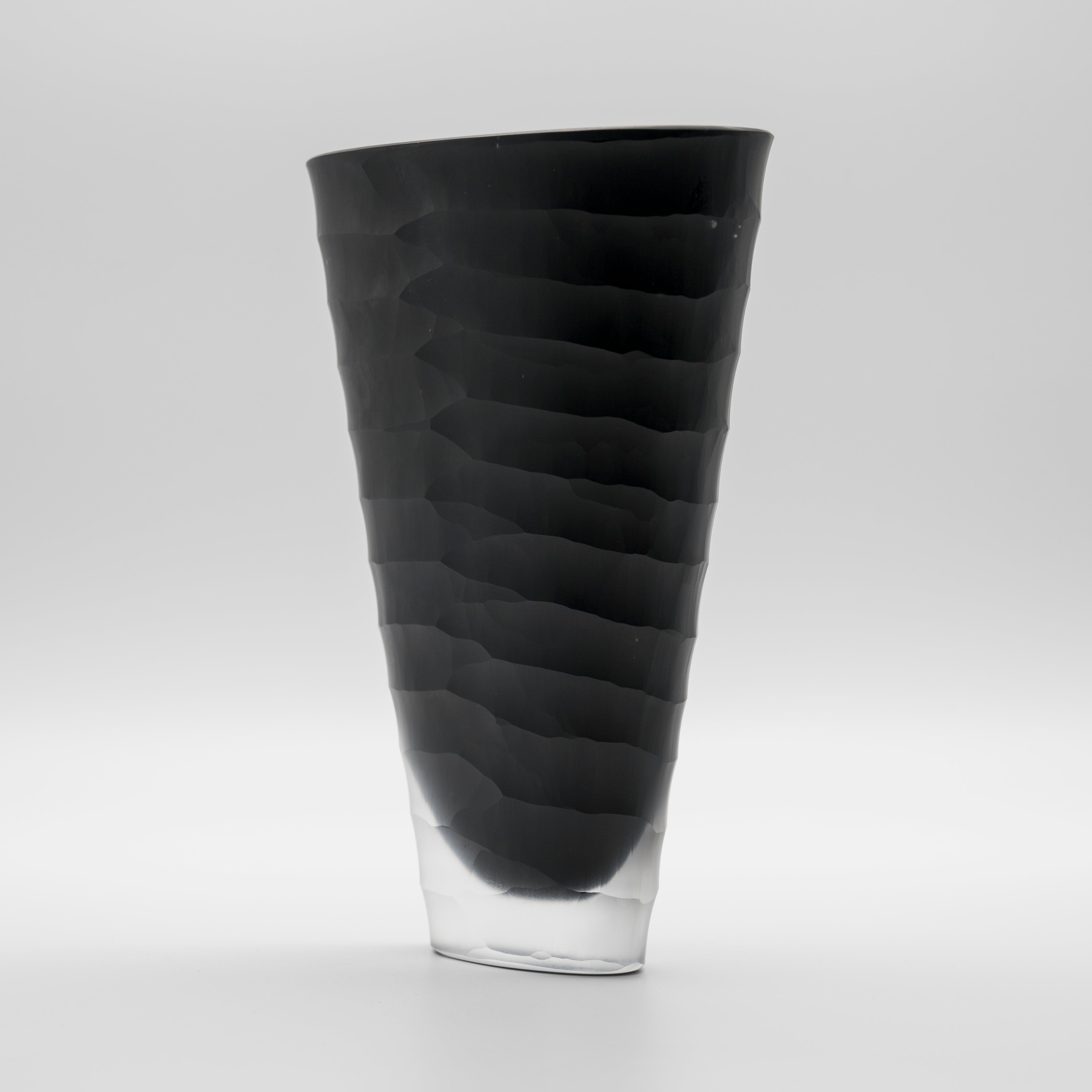 Black Glass “Easy” Vase – Hutschenreuther, late 20th century