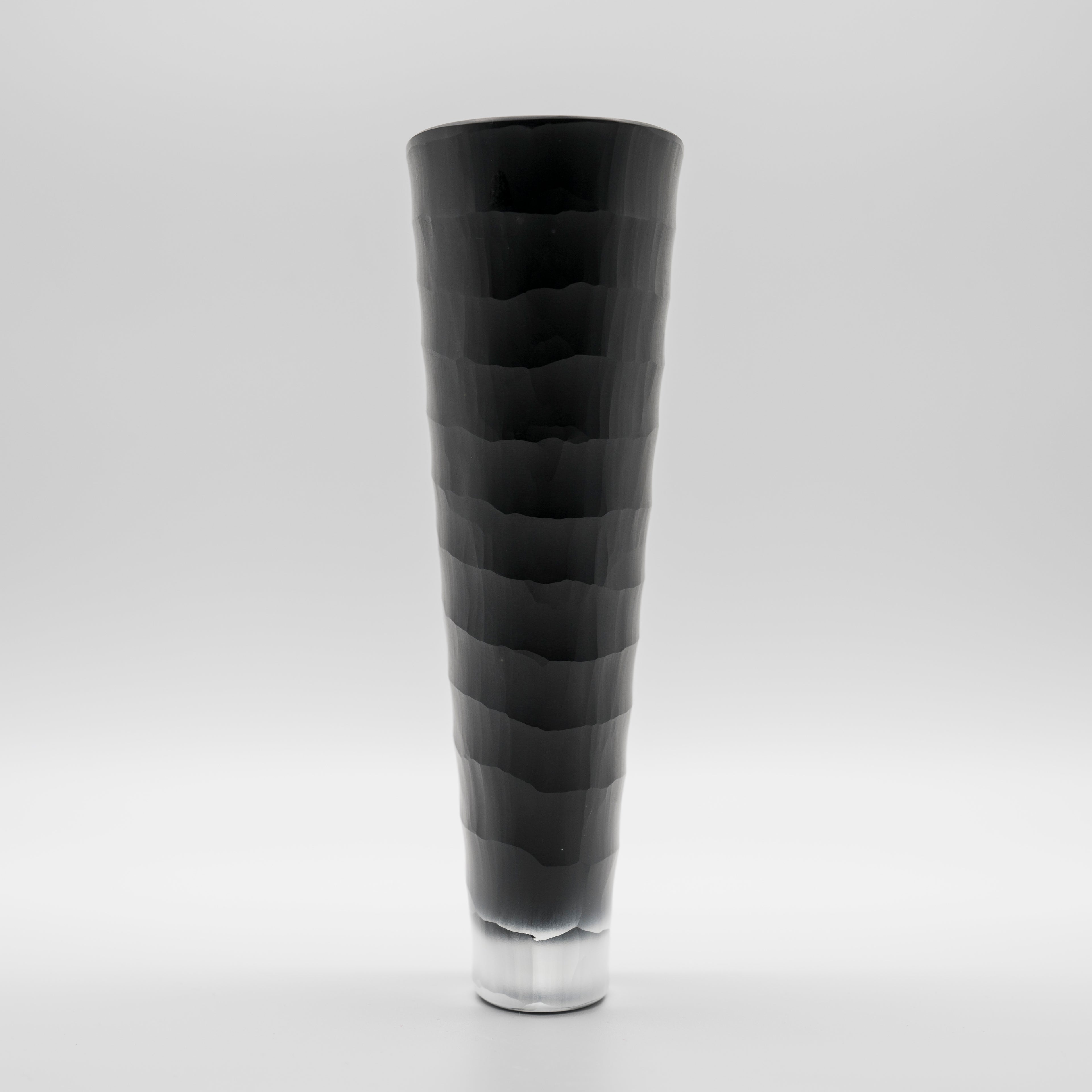 Black Glass “Easy” Vase – Hutschenreuther, late 20th century