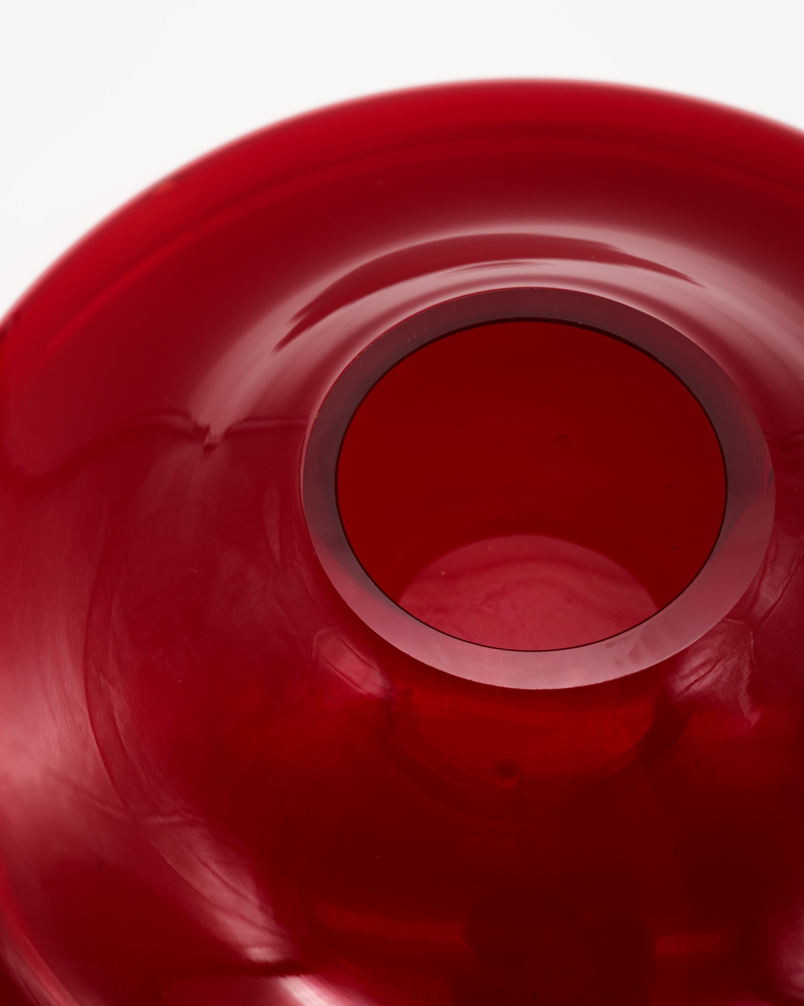 Wine-Red UFO Glass Vase / Bowl – European art glass, 1960s