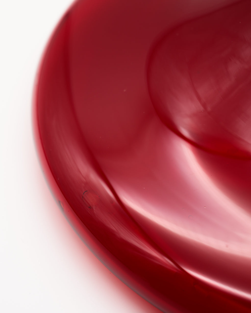 Wine-Red UFO Glass Vase / Bowl – European art glass, 1960s