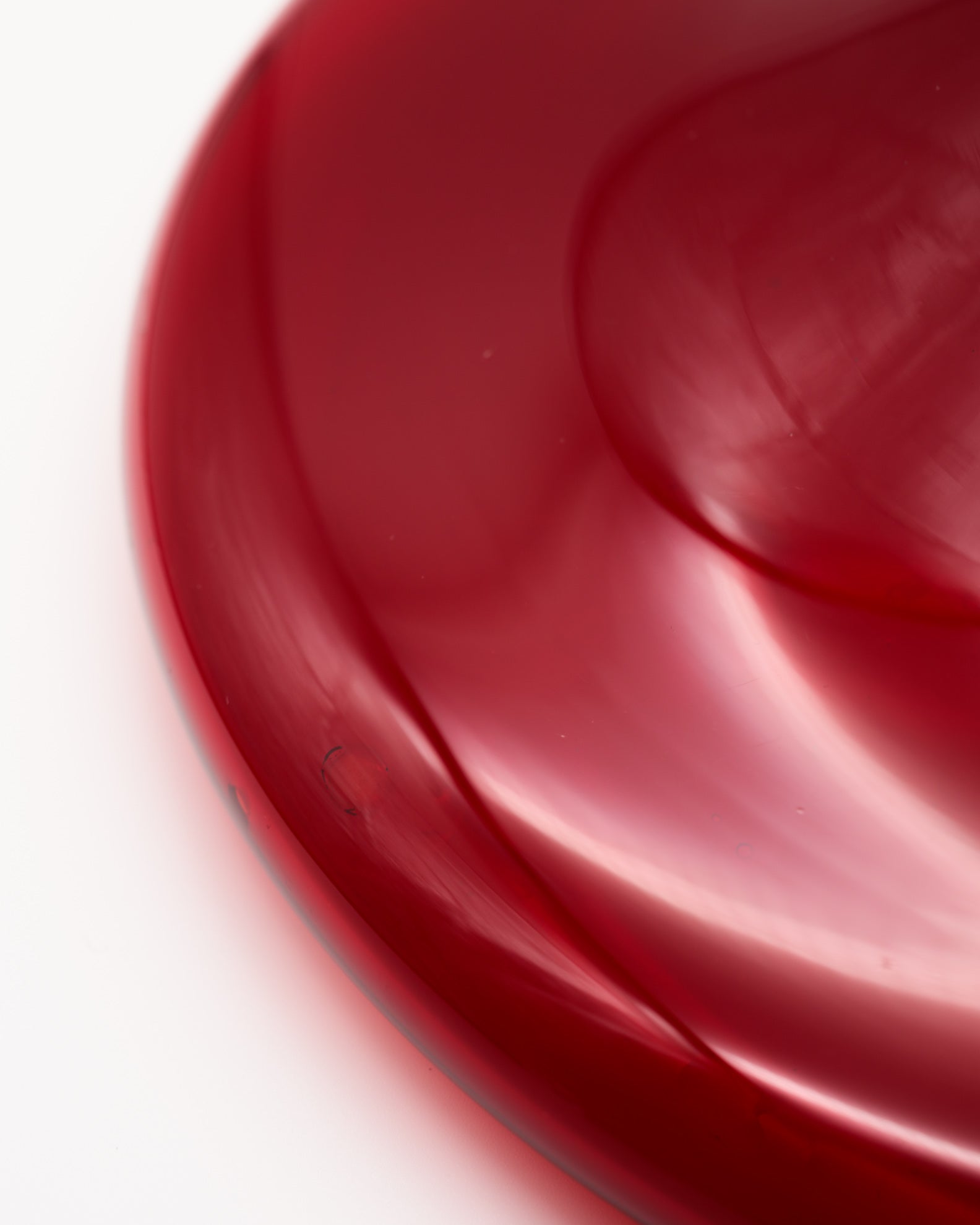 Wine-Red UFO Glass Vase / Bowl – European art glass, 1960s