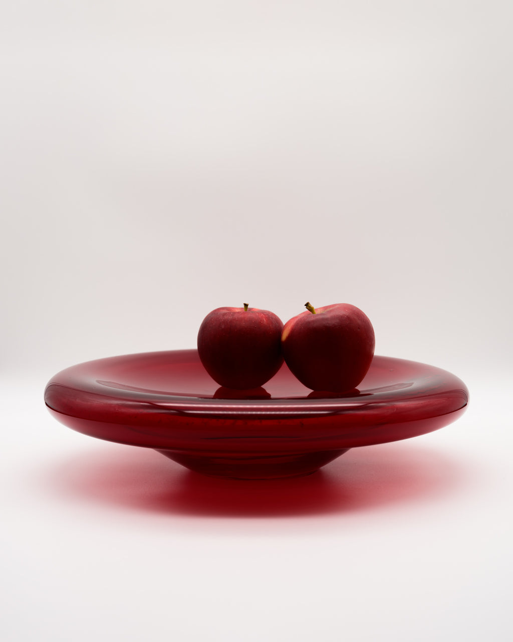 Wine-Red UFO Glass Vase / Bowl – European art glass, 1960s