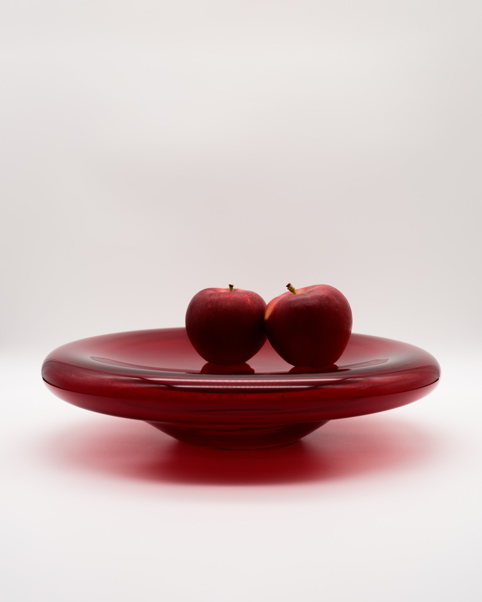 Wine-Red UFO Glass Vase / Bowl – European art glass, 1960s