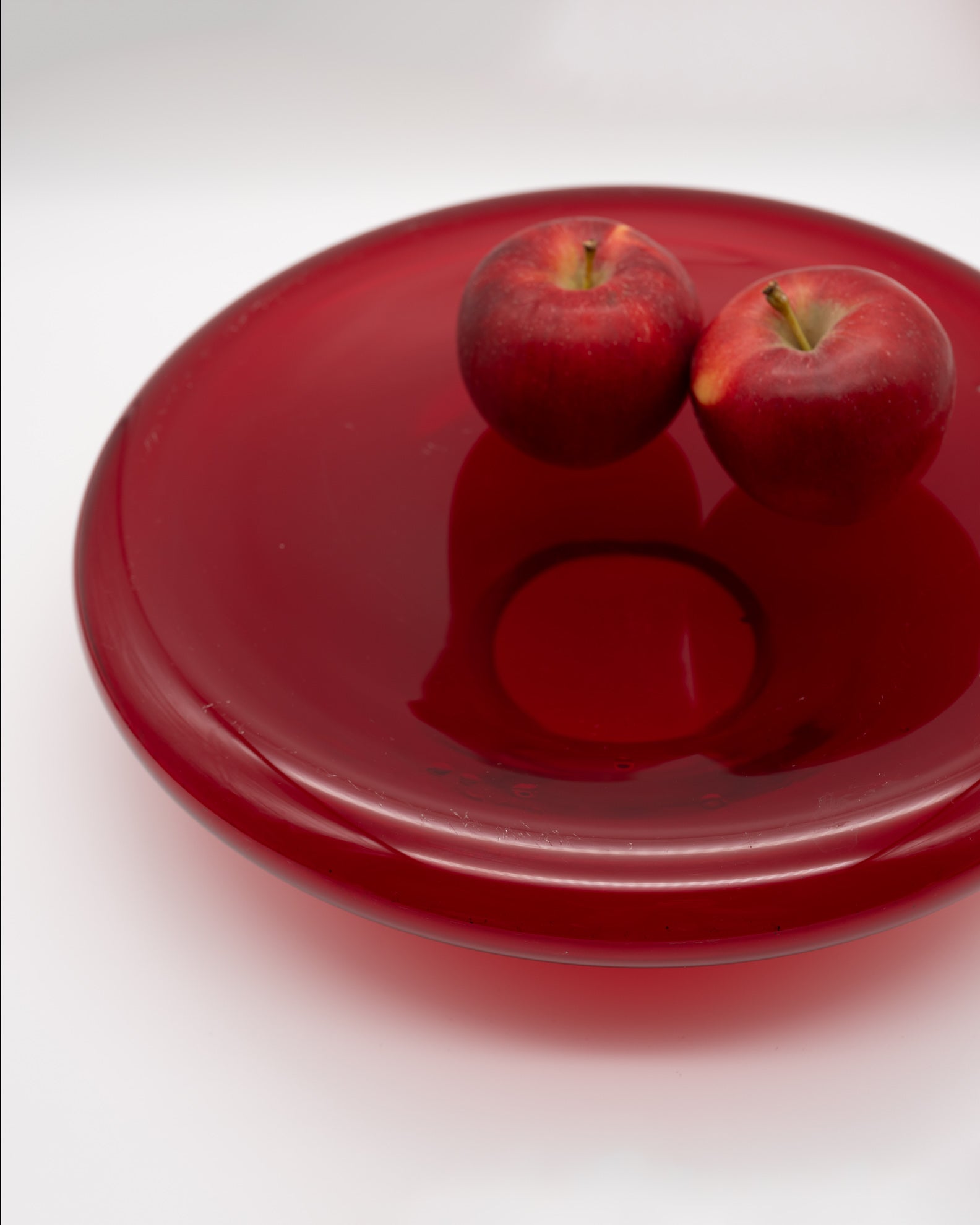 Wine-Red UFO Glass Vase / Bowl – European art glass, 1960s