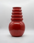 Red Glazed Floor Vase – Scheurich Keramik, 1970s