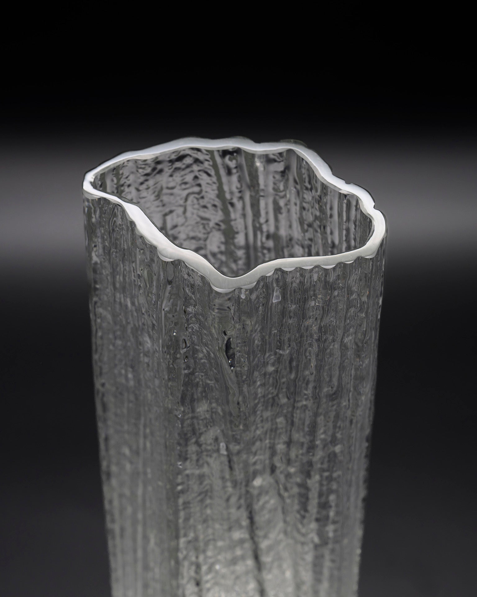 Rosenthal Glasstruktur Glass Vase Duo – Martin Freyer for Rosenthal, 1970s