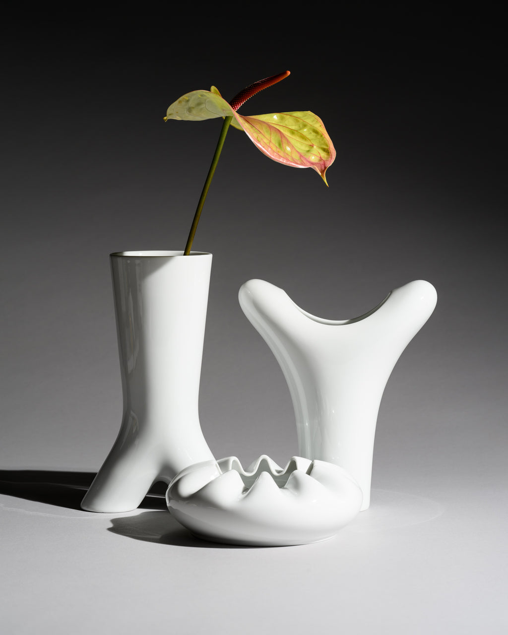 Spirit Glossy White Porcelain Trio – Platt & Young for Rosenthal, 1999